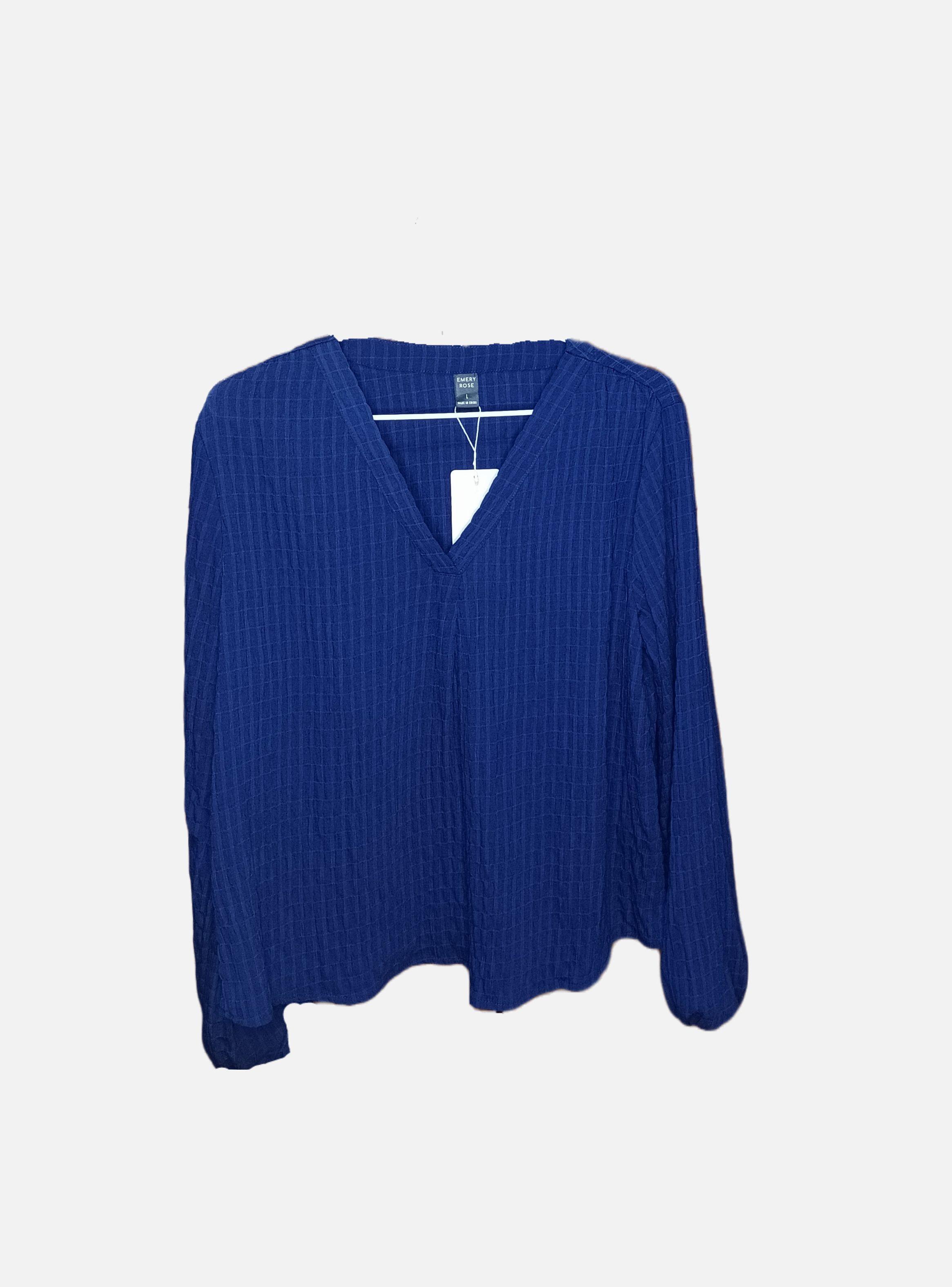 Blusa Cuello V Mangas Largas Tipo Obispo-3