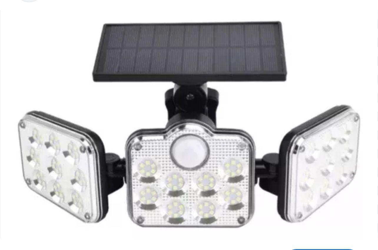 FOCO SOLAR TRIPLE CON PANEL CONTROL REMOTO Y SENSOR DE MOVIMIENTO-2