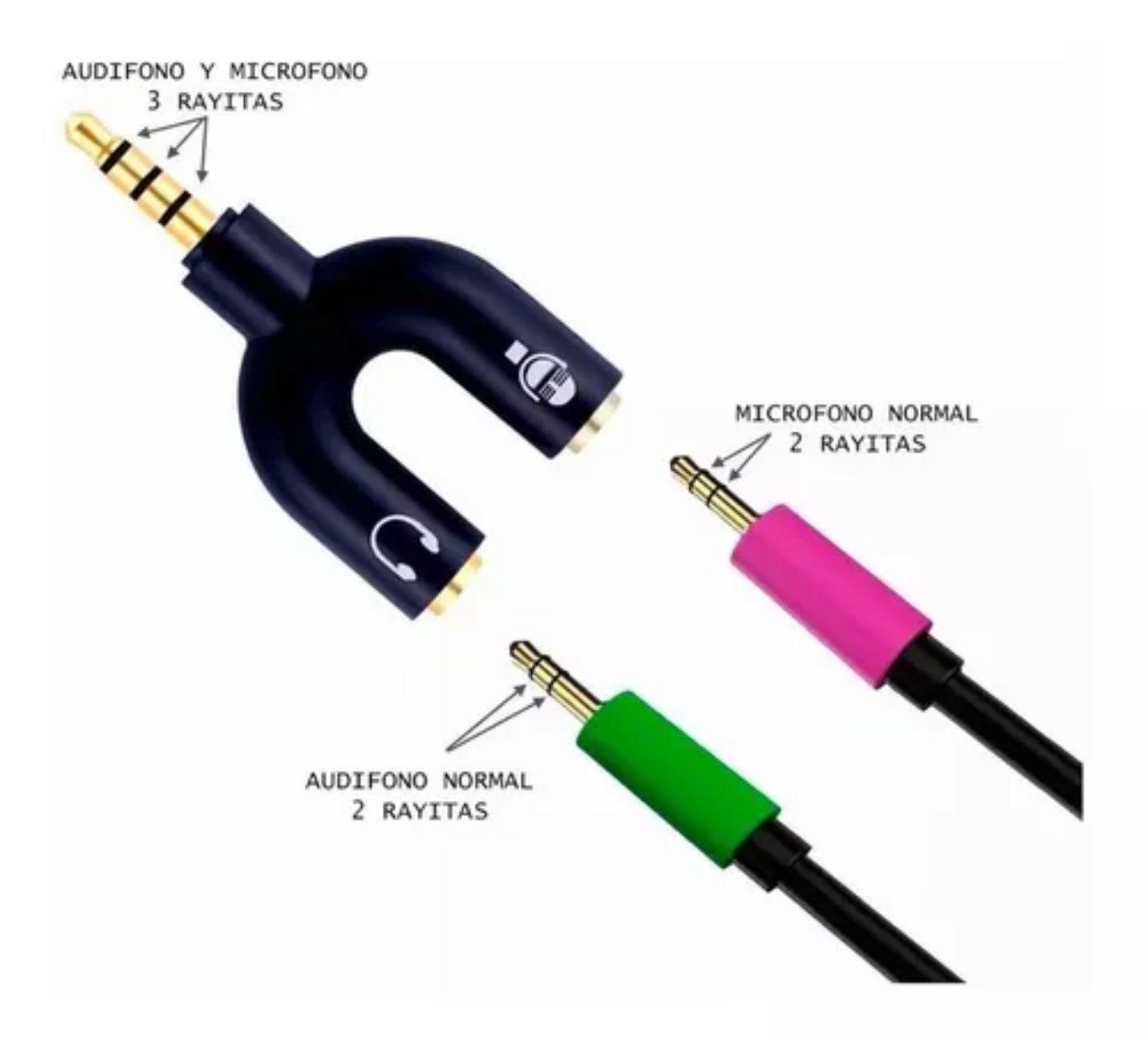 SPLITTER AUDIO 3.5MM PLUG MICROFONO AUDIFONO -2