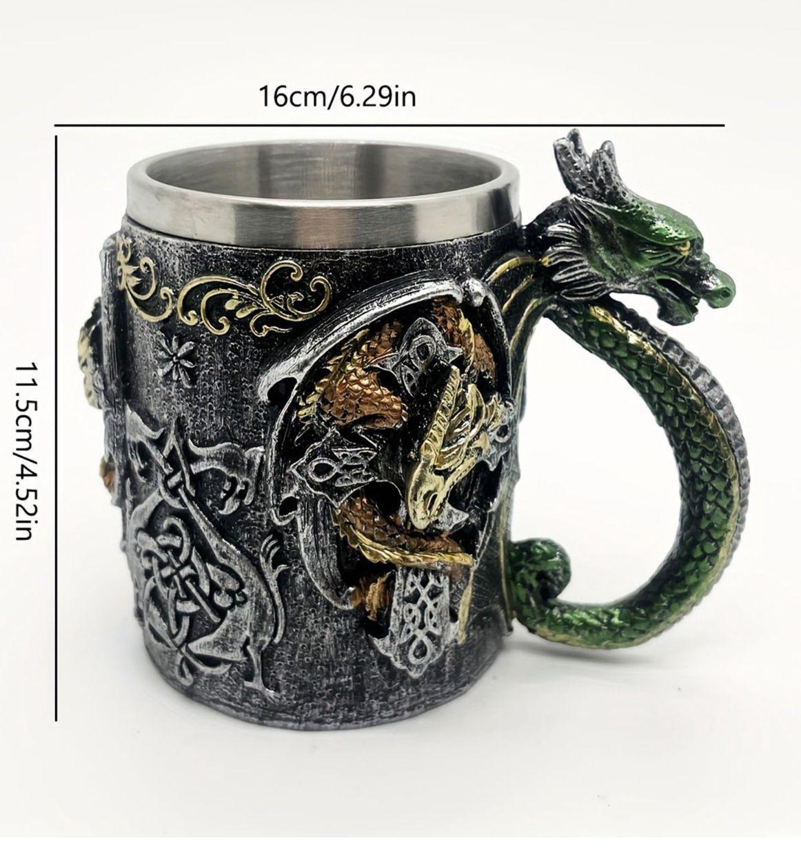 TAZON 3 DRAGONES ACERO INOX RESINA-2