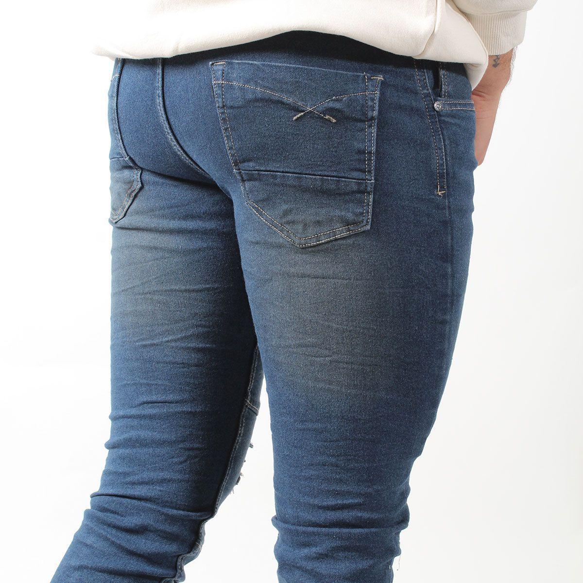 Jean Skinny Azul Petroleo para Hombre-3