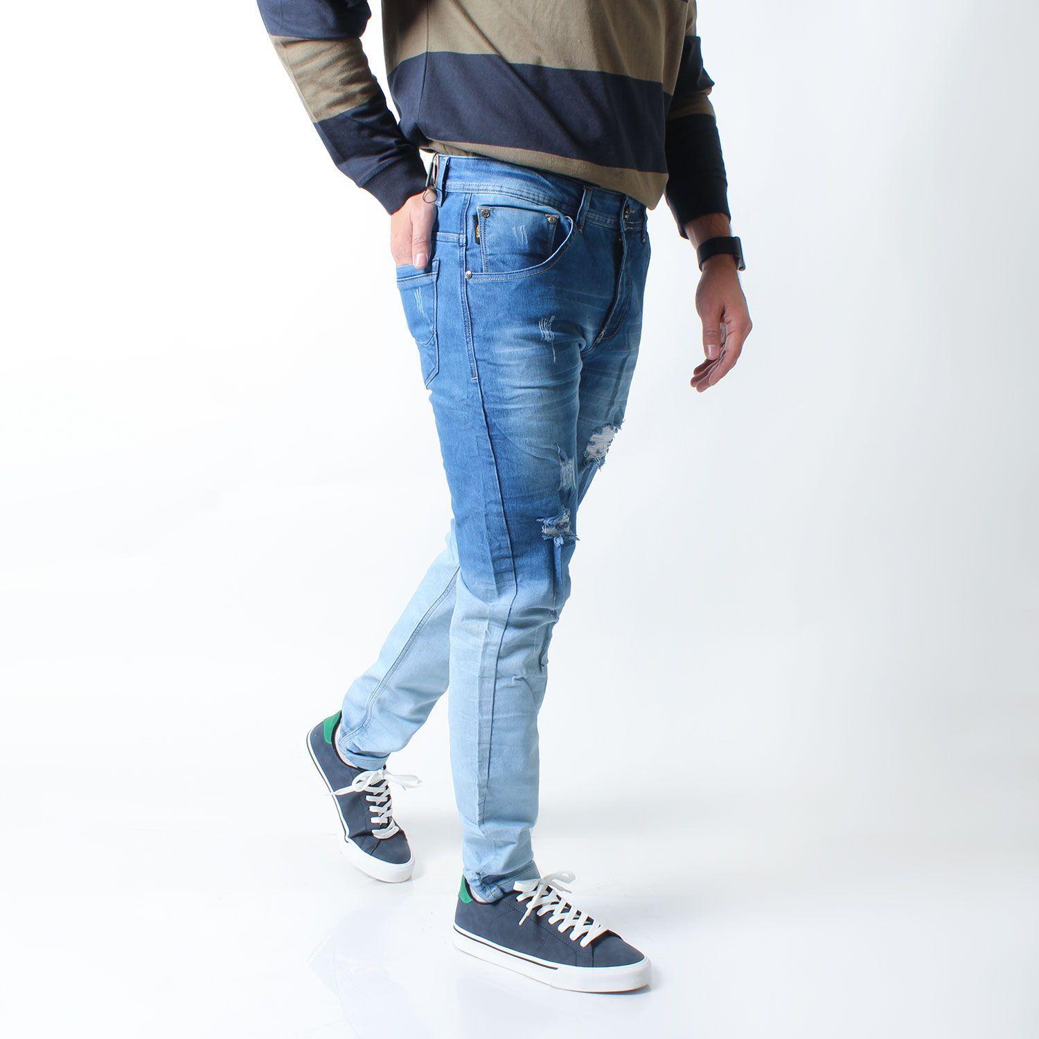 Jean Skinny Azul Claro Destroyer para Hombre-2