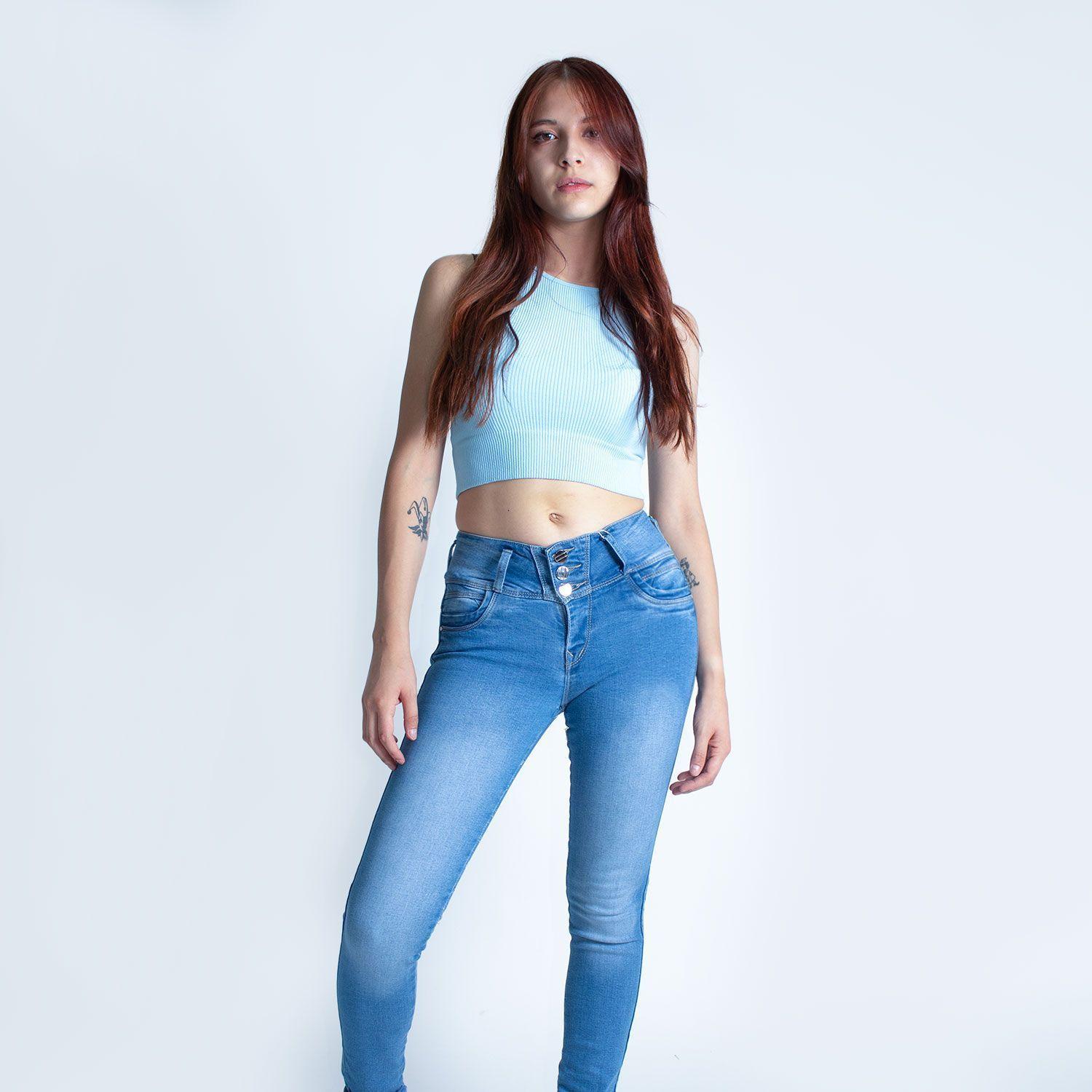 Jean Mujer Push-Up Pretina Ancha-3