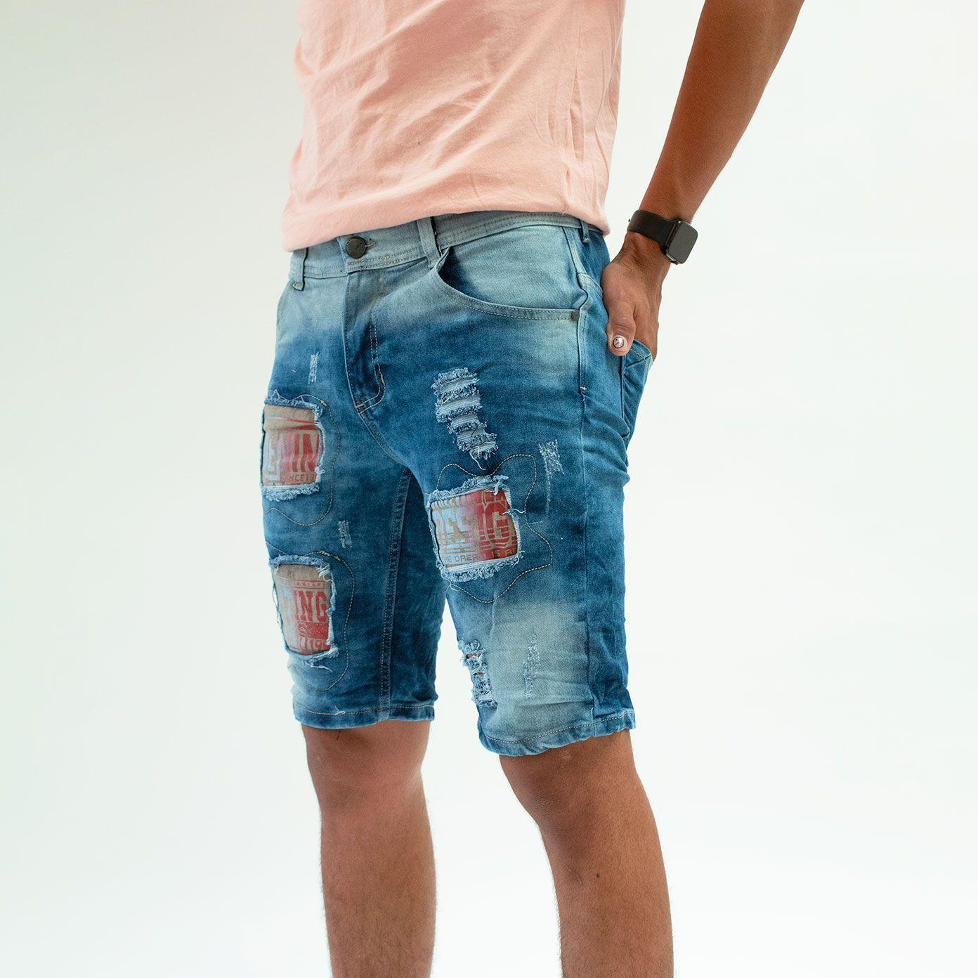Bermuda Denim Para Hombre con diseño-2