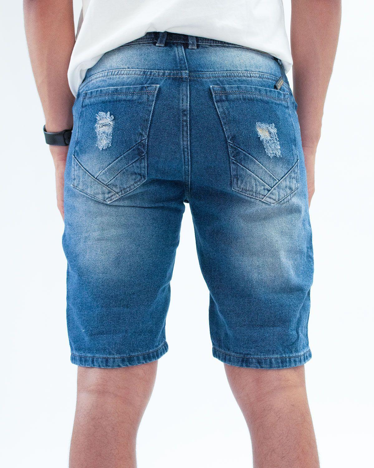 Bermuda Denim con Parches bordados-5