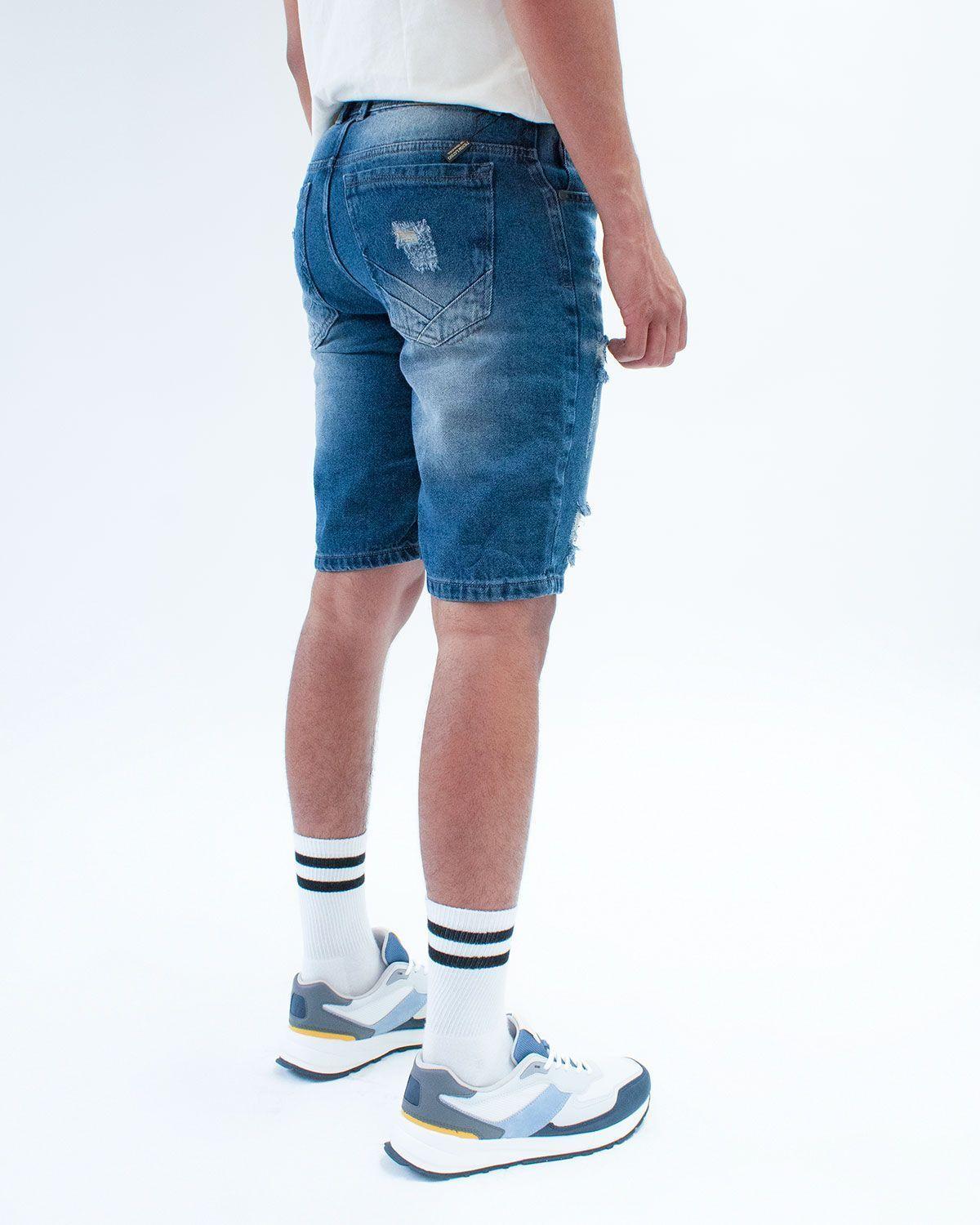 Bermuda Denim con Parches bordados-4