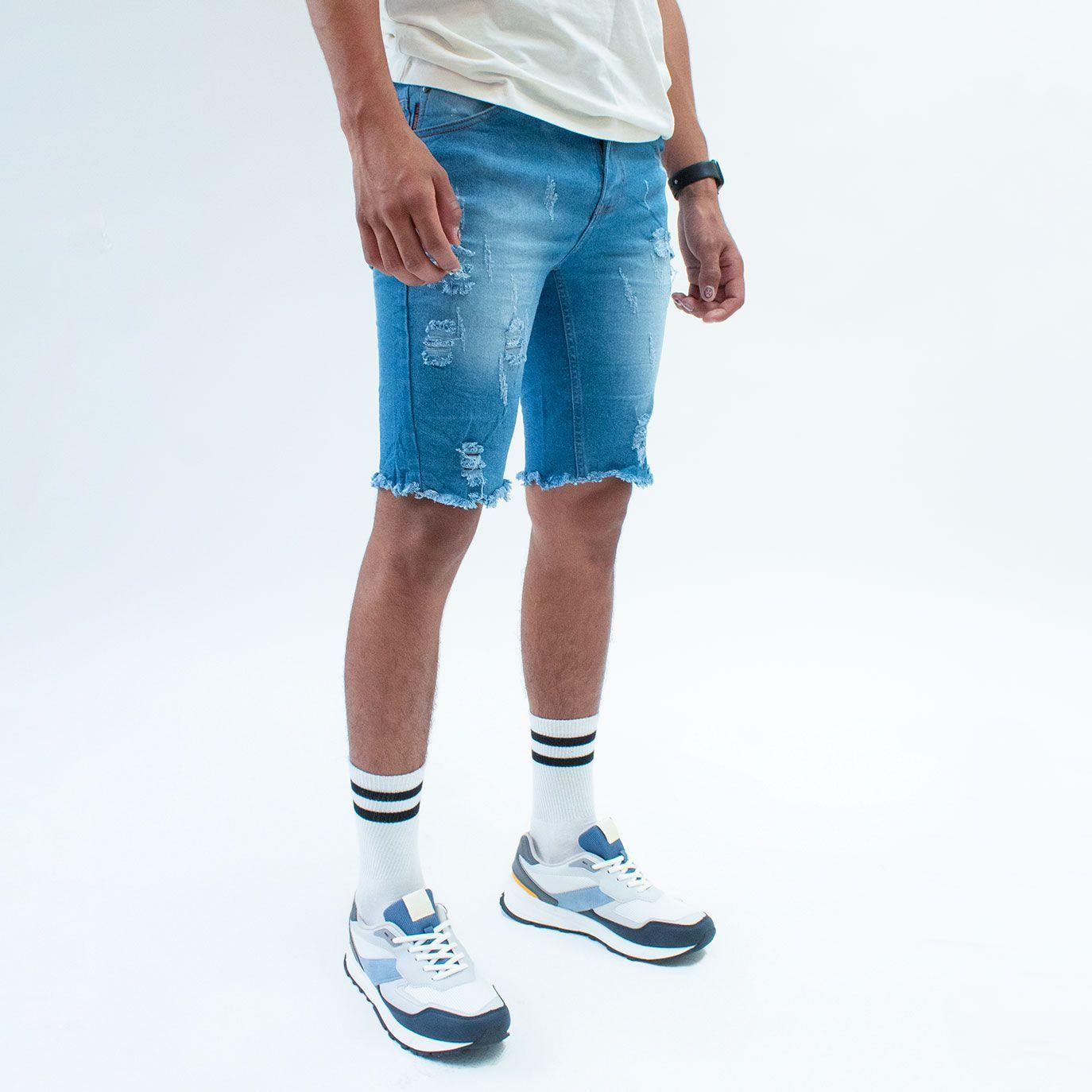 Bermuda Denim Con Elasticidad Para Hombre-2