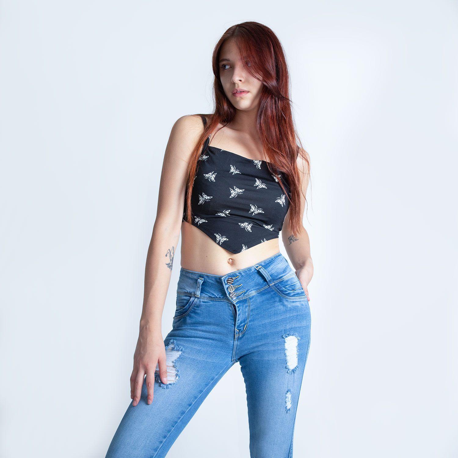 Jean Mujer Push-Up Pretina Ancha-2