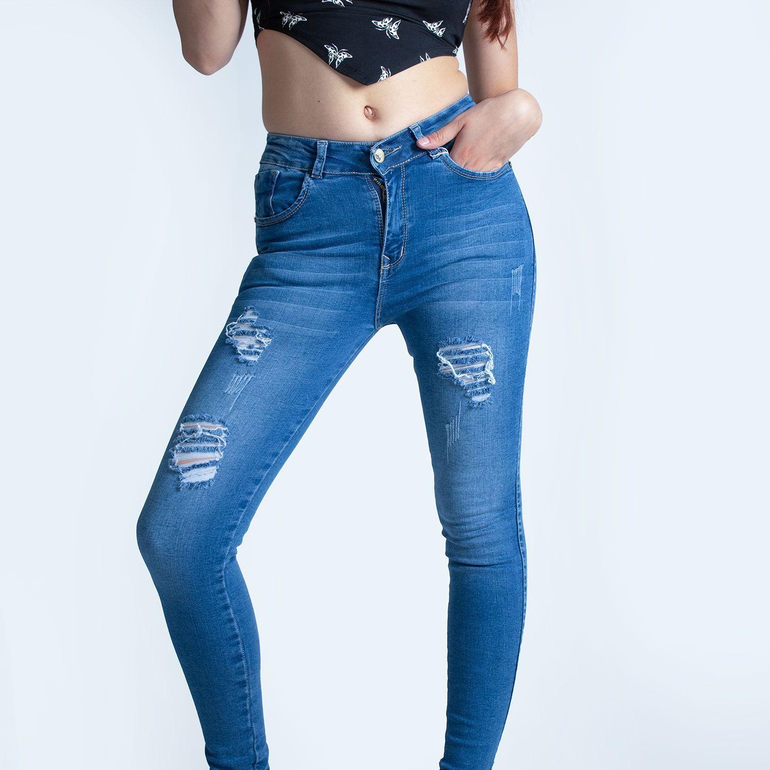 Jean Mujer Skinny Tiro Alto-3