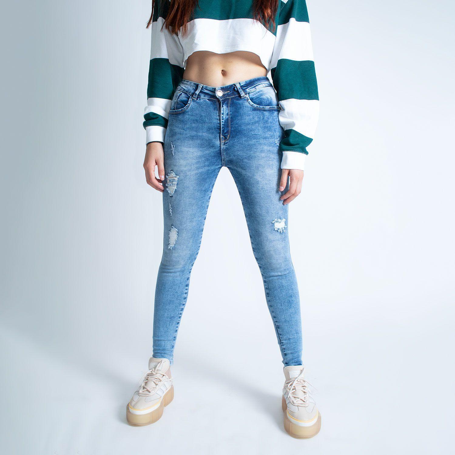 Jean Mujer Skinny Tiro Alto-3