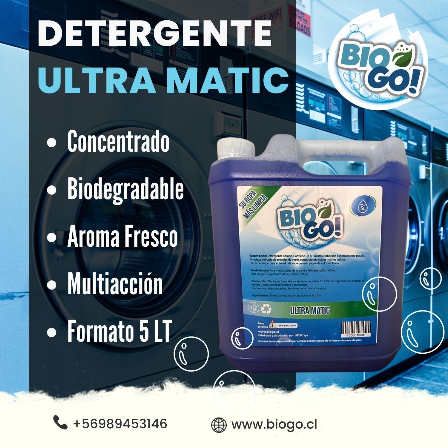 Detergente BioGo! Ultra Matic 5 Litros Pack 4 Unidades-3