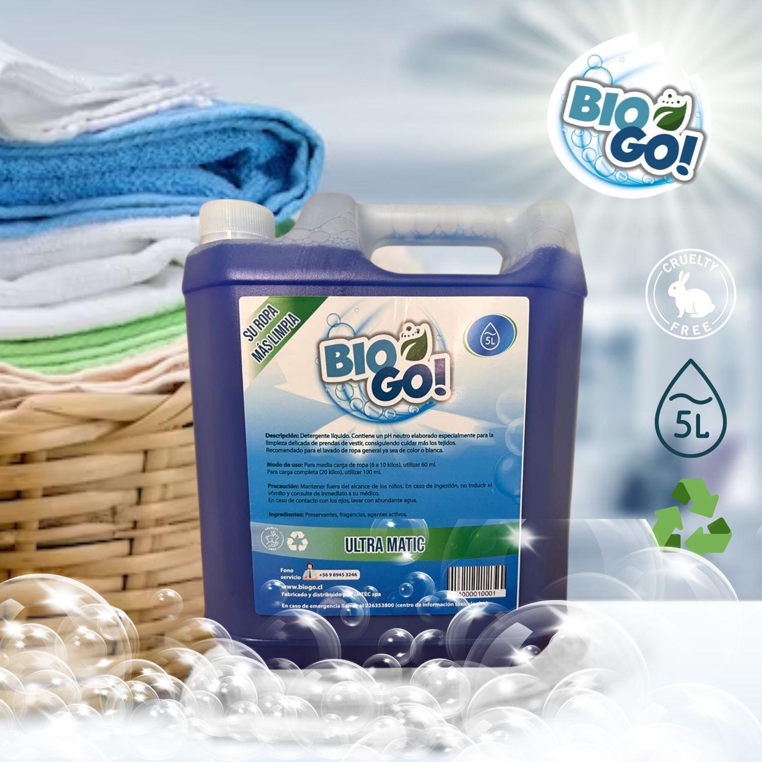 Detergente BioGo! Ultra Matic 5 Litros Pack 4 Unidades-4