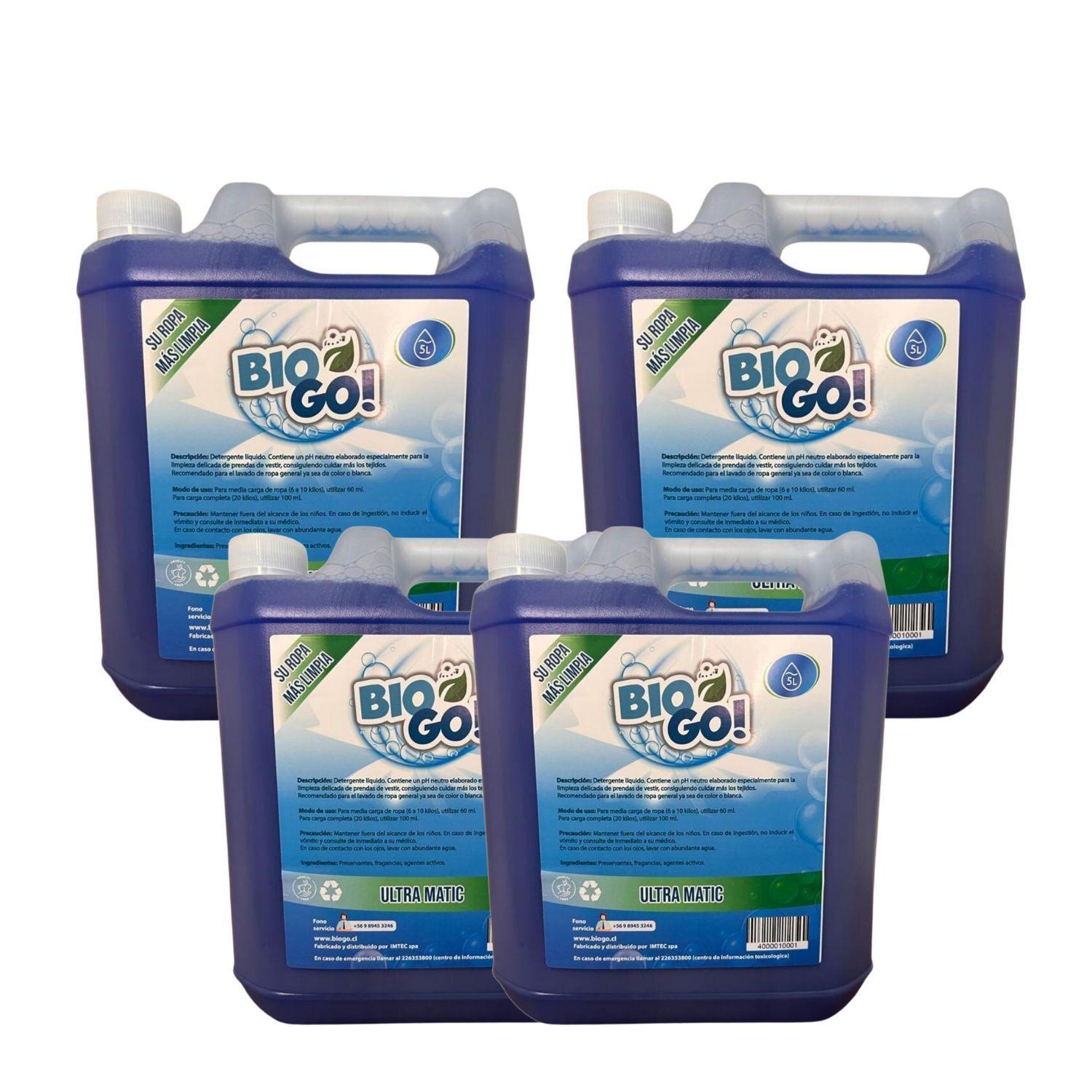 Detergente BioGo! Ultra Matic 5 Litros Pack 4 Unidades-0