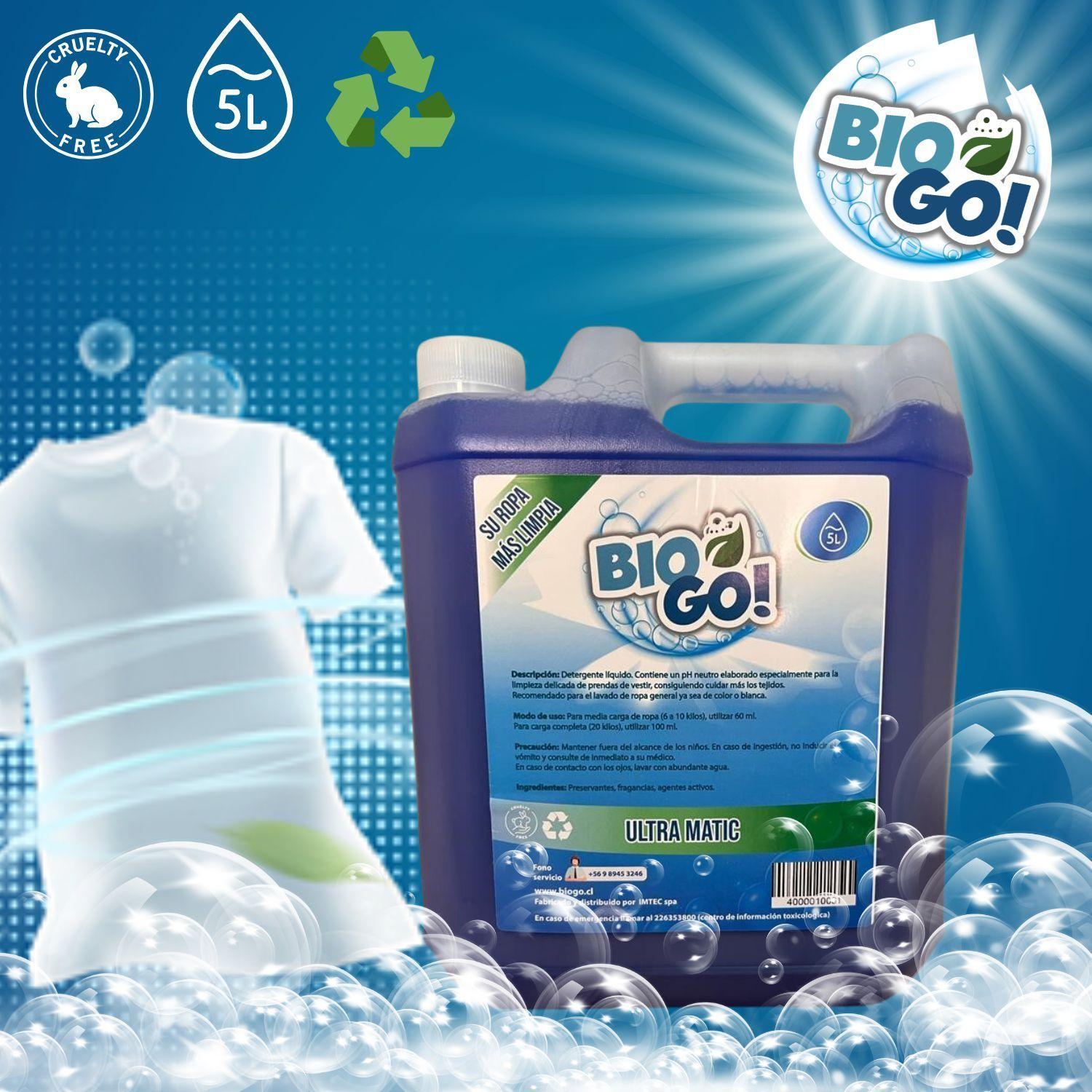 Detergente BioGo! Ultra Matic 5 Litros Pack 4 Unidades-2