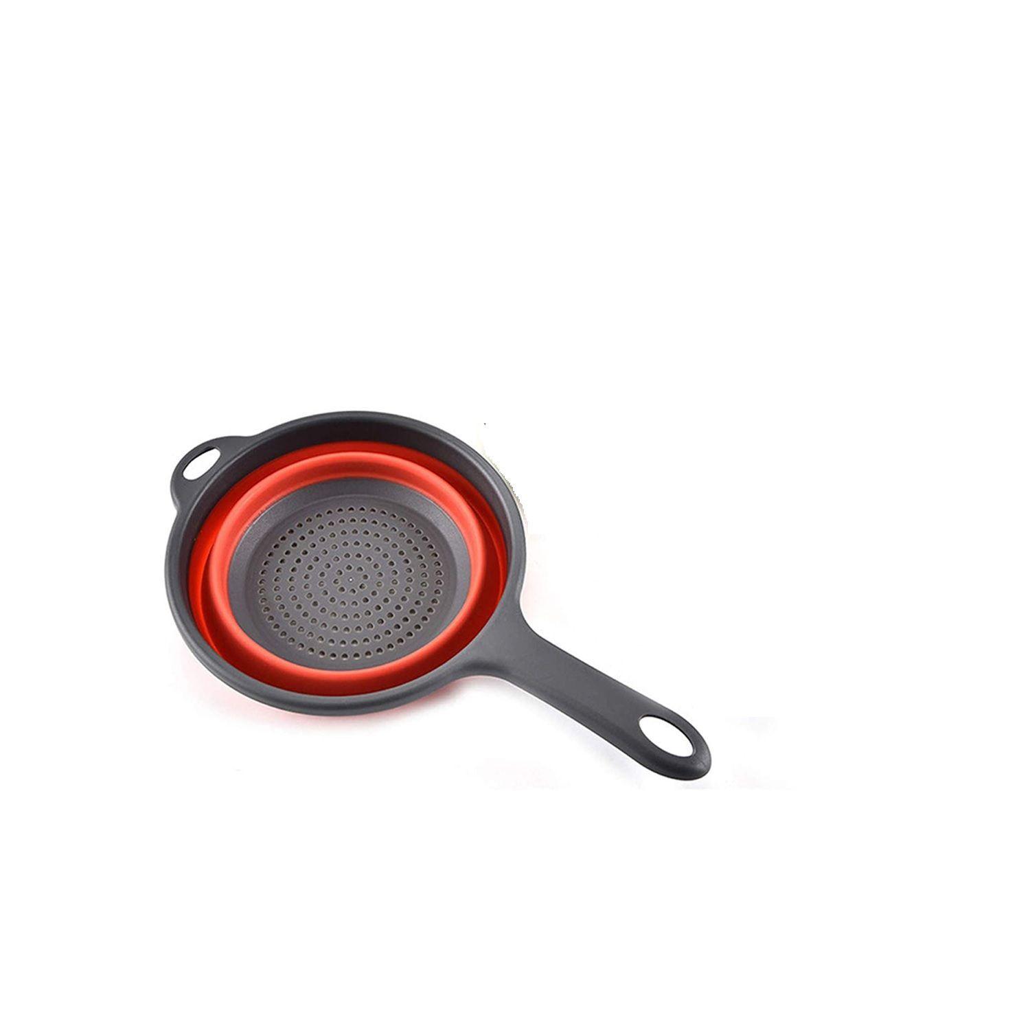 Colador Pegable de Silicona Redondo 19 cm Rojo-0