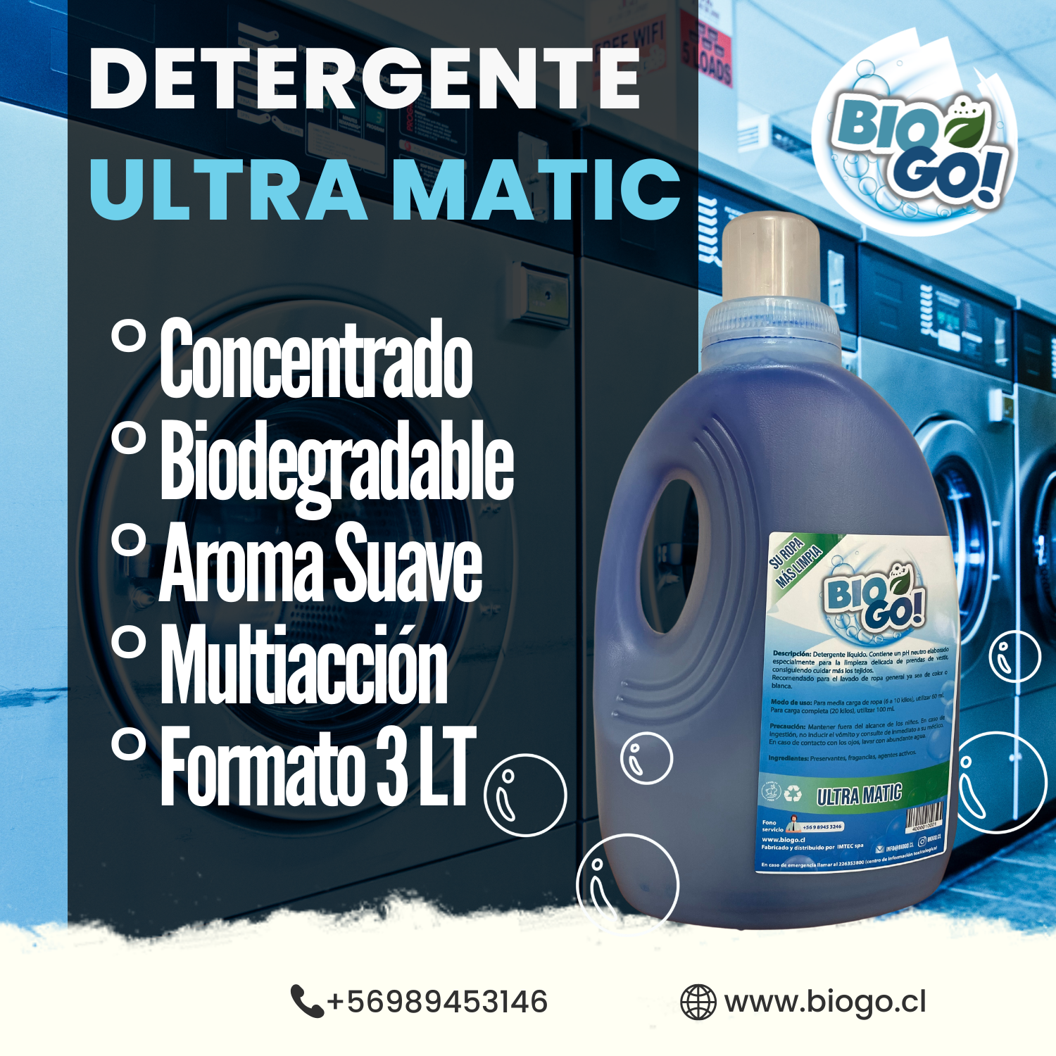 Detergente BioGo! Ultra Matic 3 Litros-1