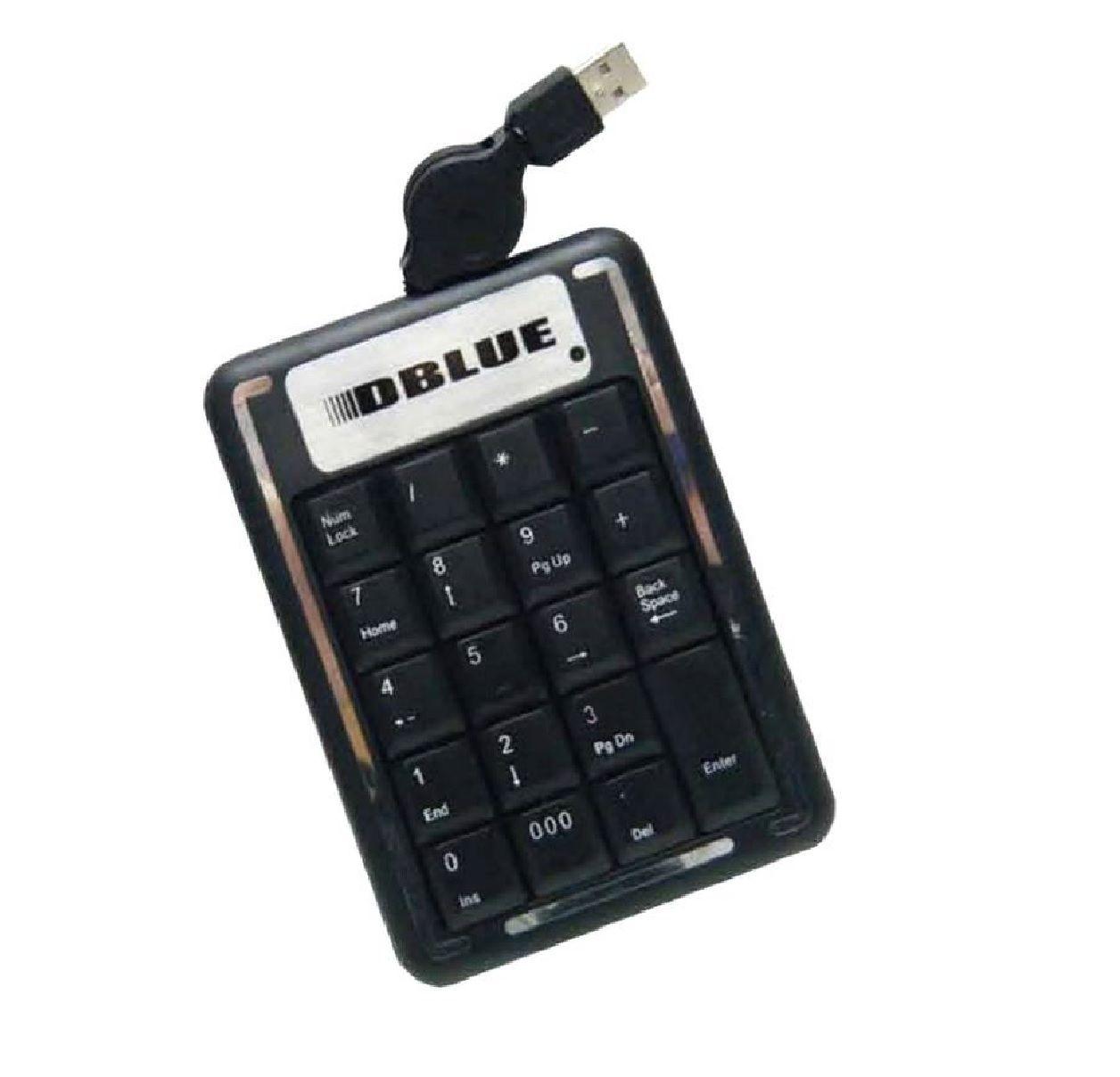 Teclado Numerico con Cable Retractil Black-2