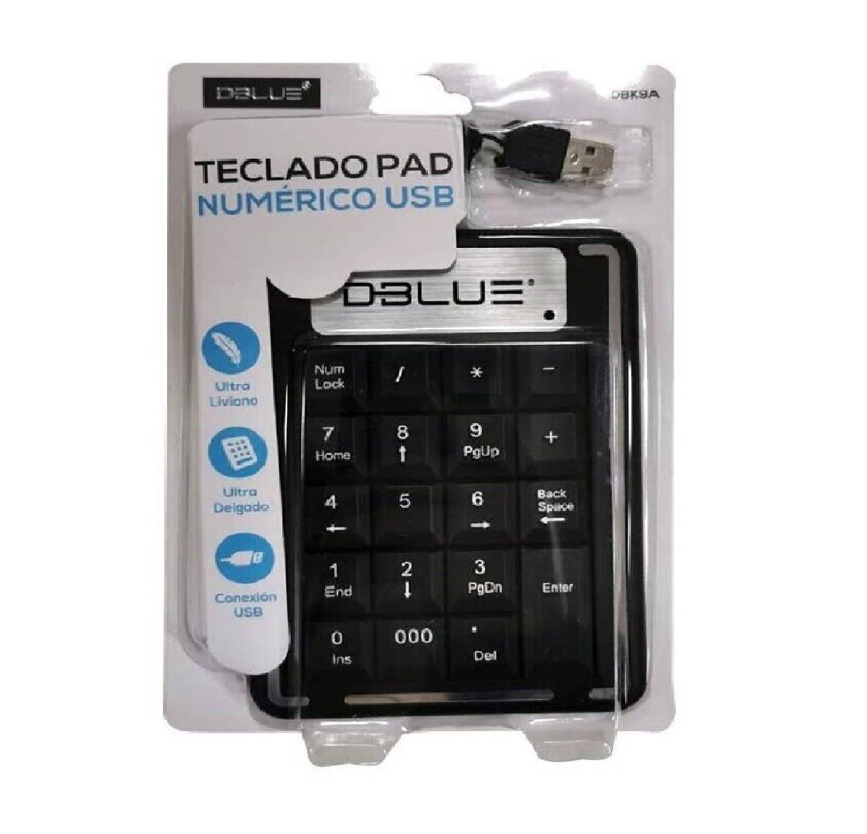 Teclado Numerico con Cable Retractil Black-1