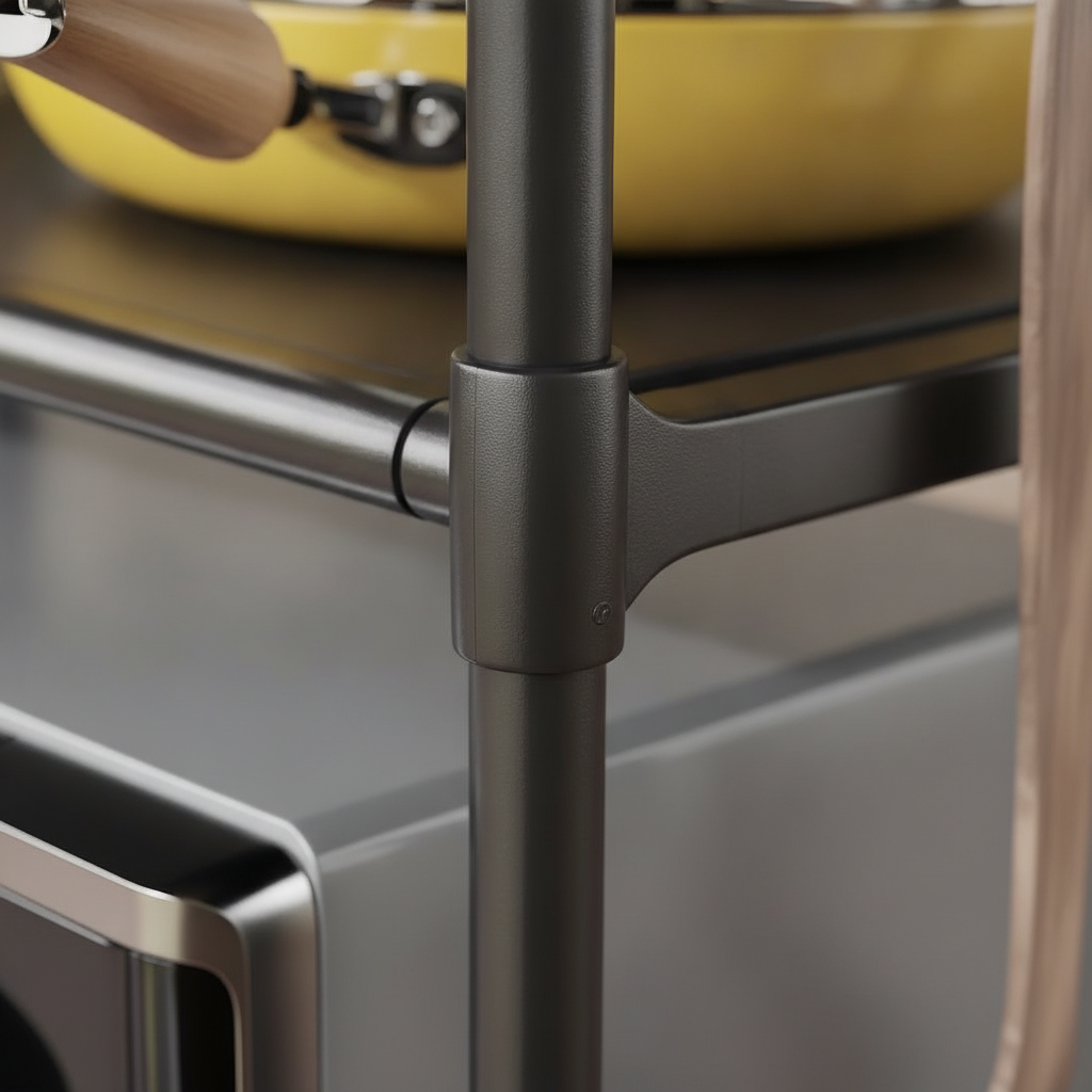 Repisa Organizador Microondas 2 Niveles Cocina Ganchos Acero-6