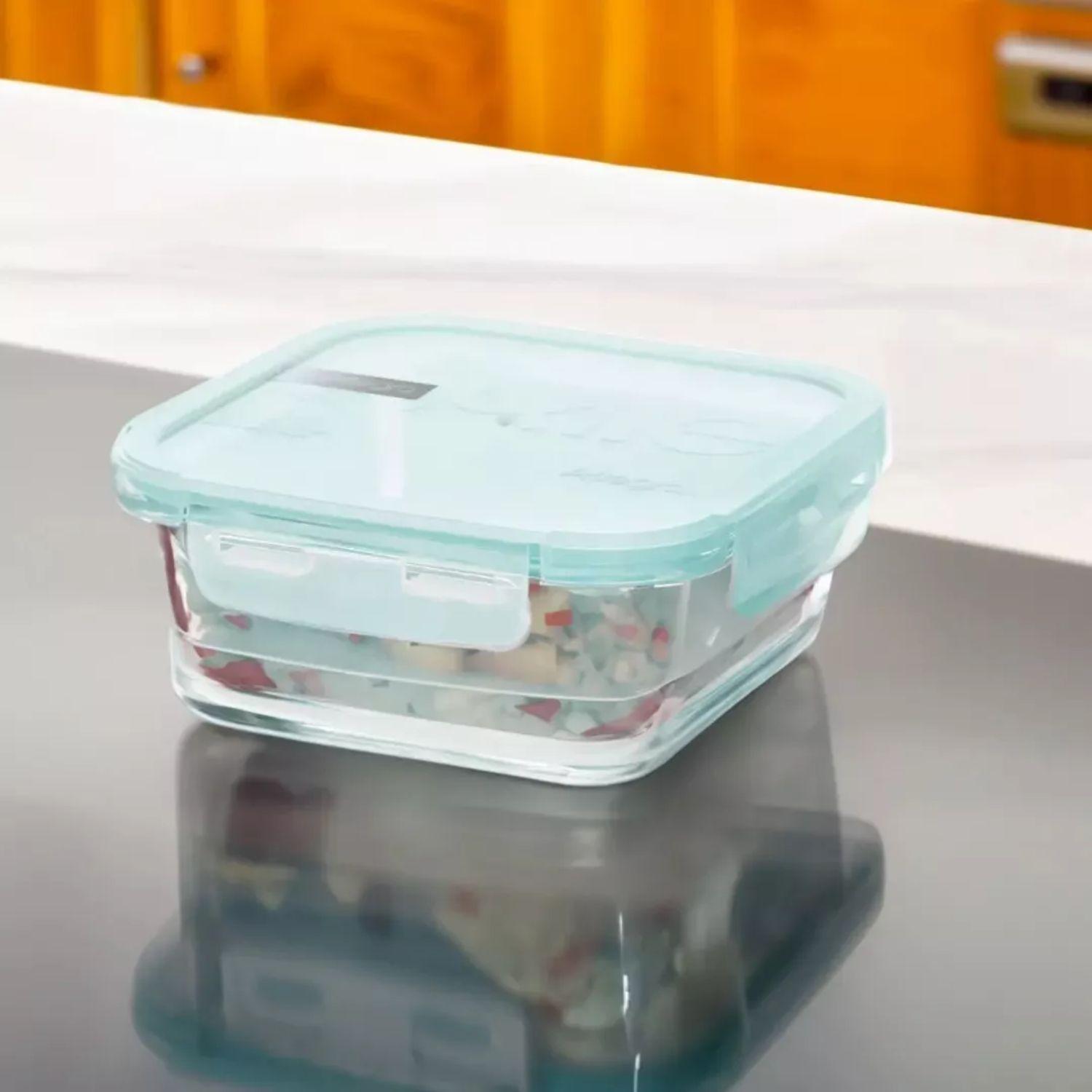 Set 6 Contenedores Hermetico Vidrio Cuadrado 380mL Allegra-3