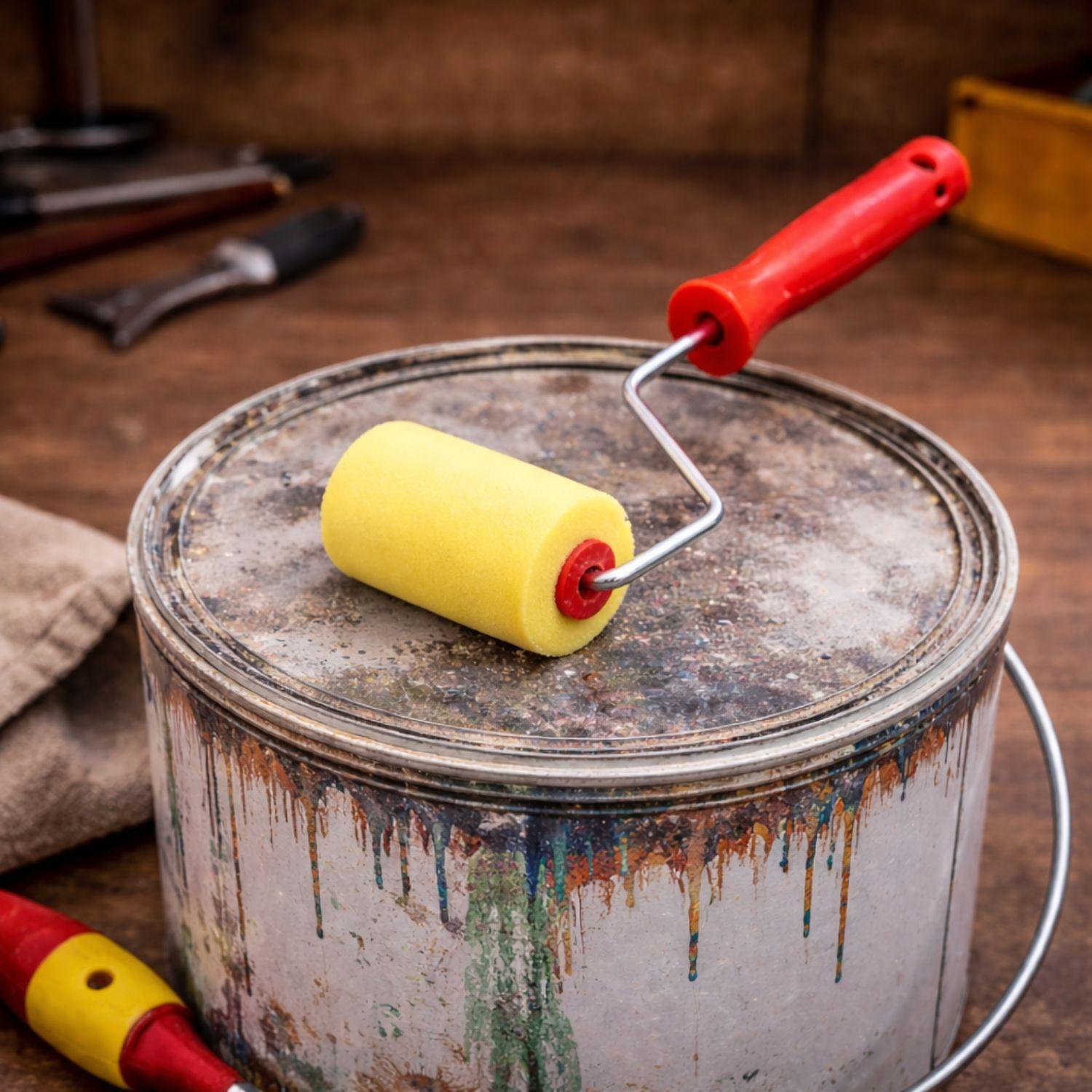 Set 6 Rodillos Esponja 2 Pulgadas Mango Plastico Pintar-2