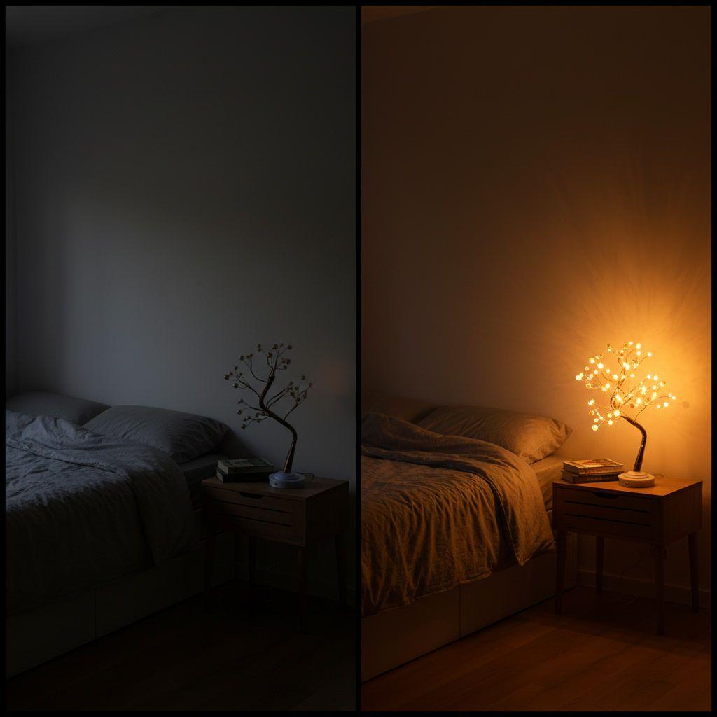 Lampara Velador Arbol Bonsai 36 Led Usb Decoracion Mesa-7