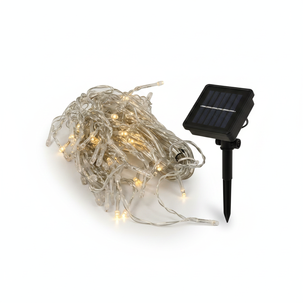 Cascada Luces Led Solar 56 Luces 3m Luz Cálida Árbol Rama-0