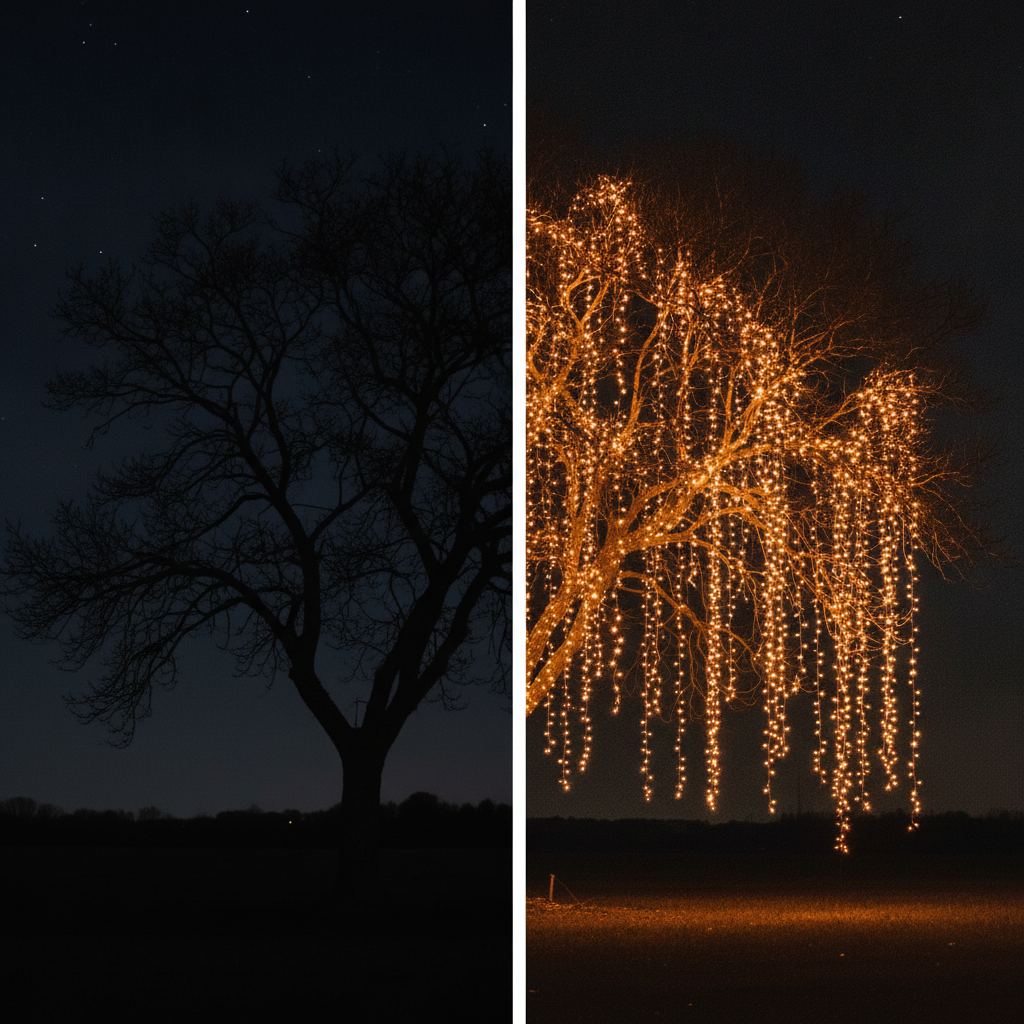 Cascada Luces Led Solar 56 Luces 3m Luz Cálida Árbol Rama-1