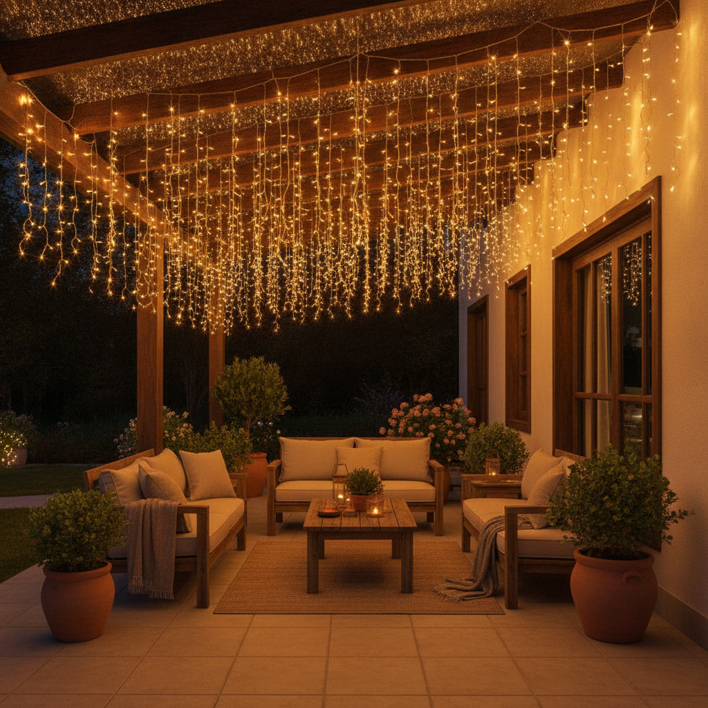 Cascada Luces Led Solar 56 Luces 3m Luz Cálida Árbol Rama-2