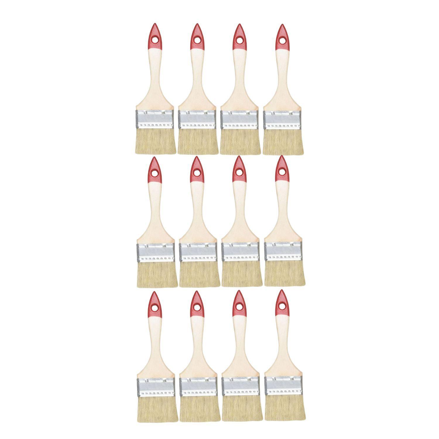 Set 12 Brocha Mango Madera 2.5 Pulgadas Para Pintura-0