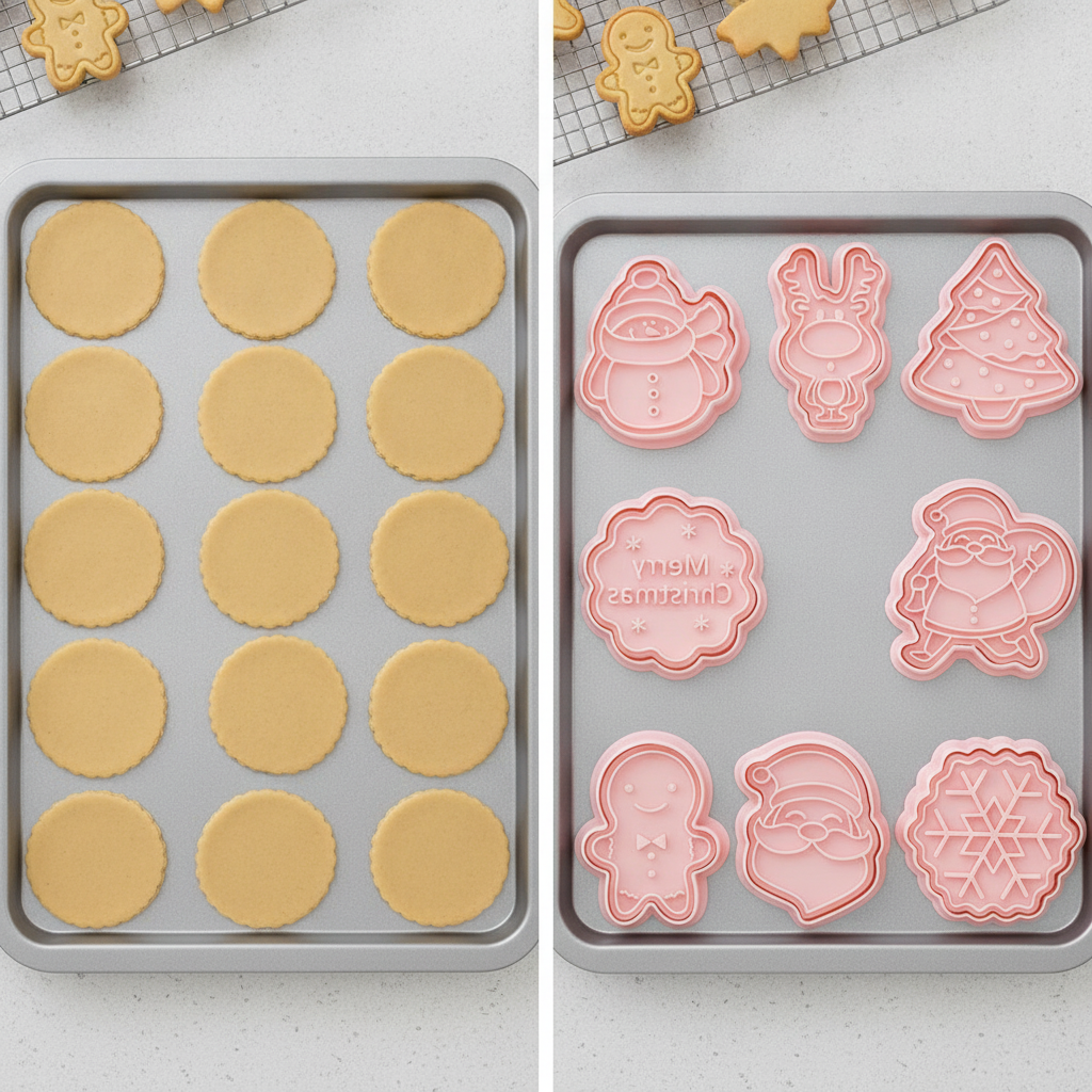 Set 8 Cortadores Galletas Navidad Moldes Sello Repostería-6