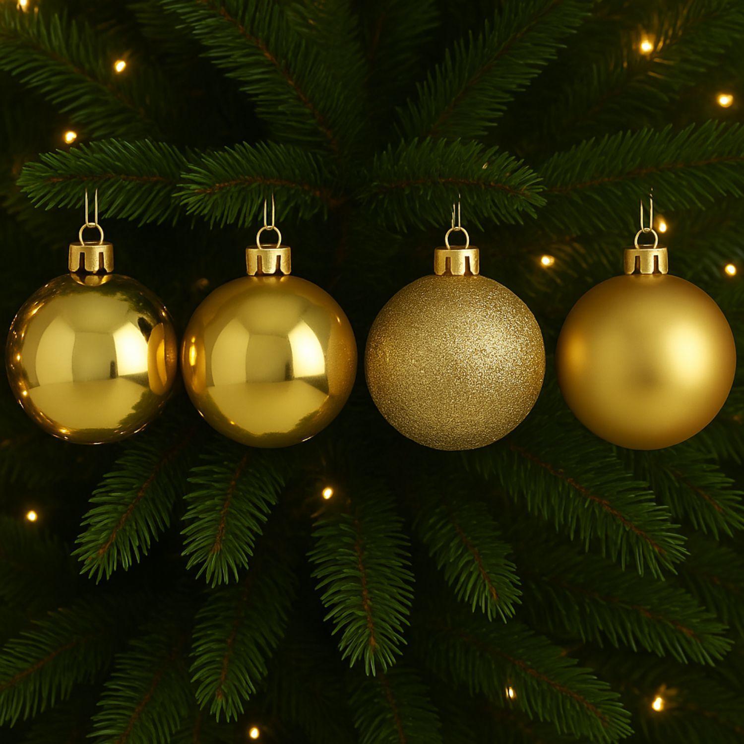 4 Bambalinas Esferas Navideñas Dorado 12cm Decoracion Navidad-2