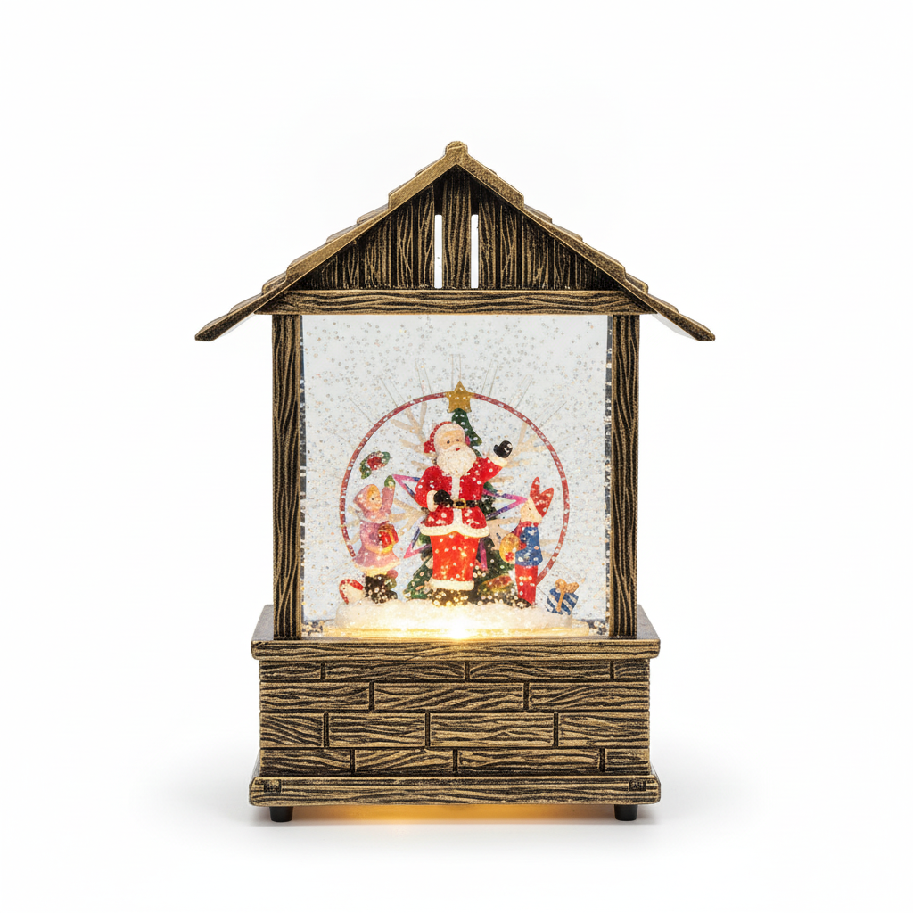 Casita Navideña Musical Viejito Pascuero Luz Led Usb Navidad-0