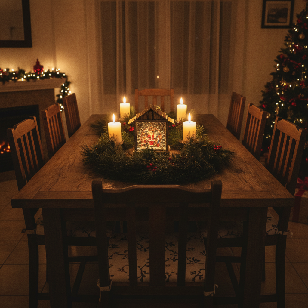 Casita Navideña Musical Viejito Pascuero Luz Led Usb Navidad-2