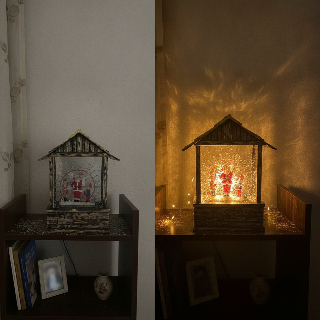Casita Navideña Musical Viejito Pascuero Luz Led Usb Navidad-4