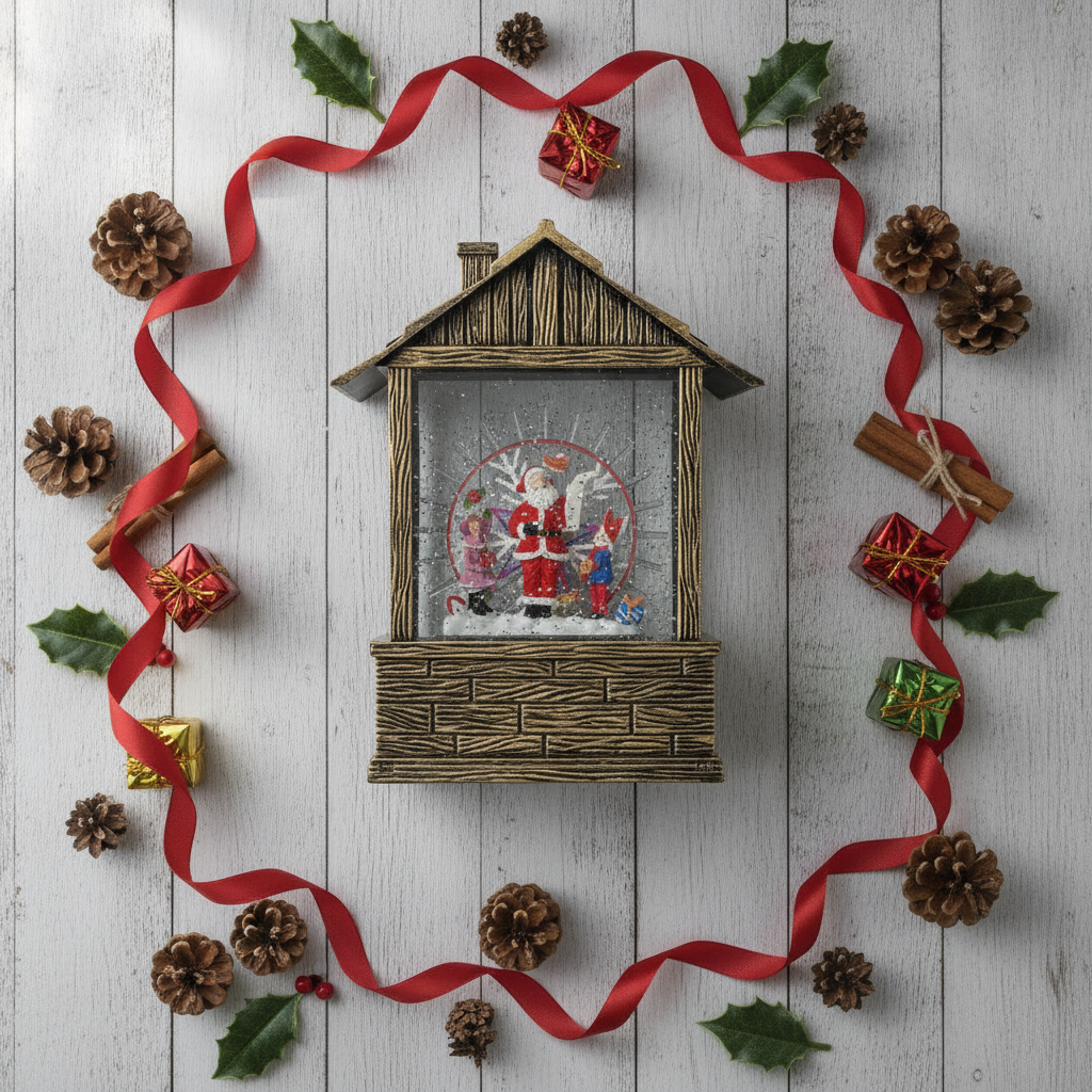 Casita Navideña Musical Viejito Pascuero Luz Led Usb Navidad-6