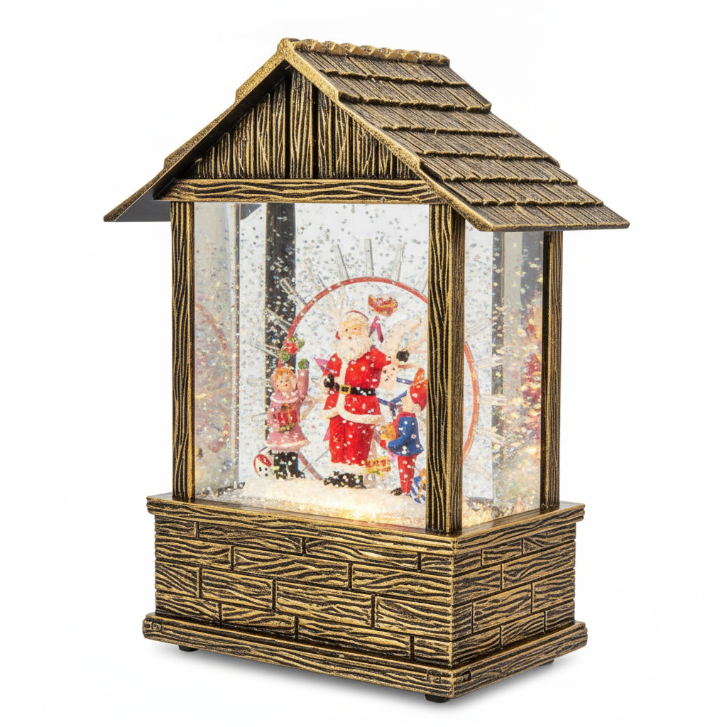 Casita Navideña Musical Viejito Pascuero Luz Led Usb Navidad-7