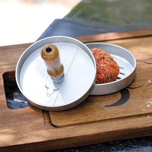 Prensa Molde Para Hamburgesas 11cm Cocina Wayu Asado Bbq Plateado-2