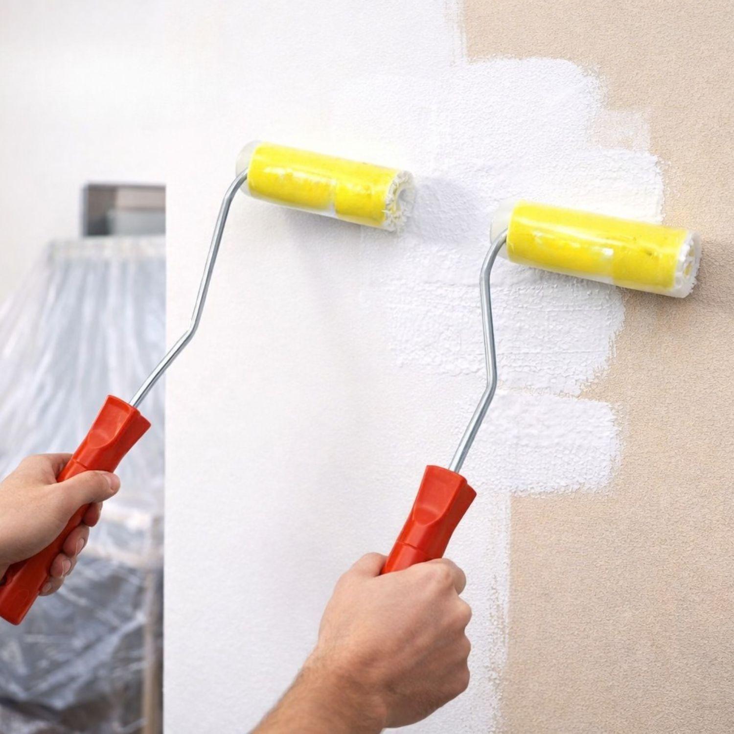 Set 3 Rodillos Esponja 4 Pulgadas Mango Plastico Pintar-3