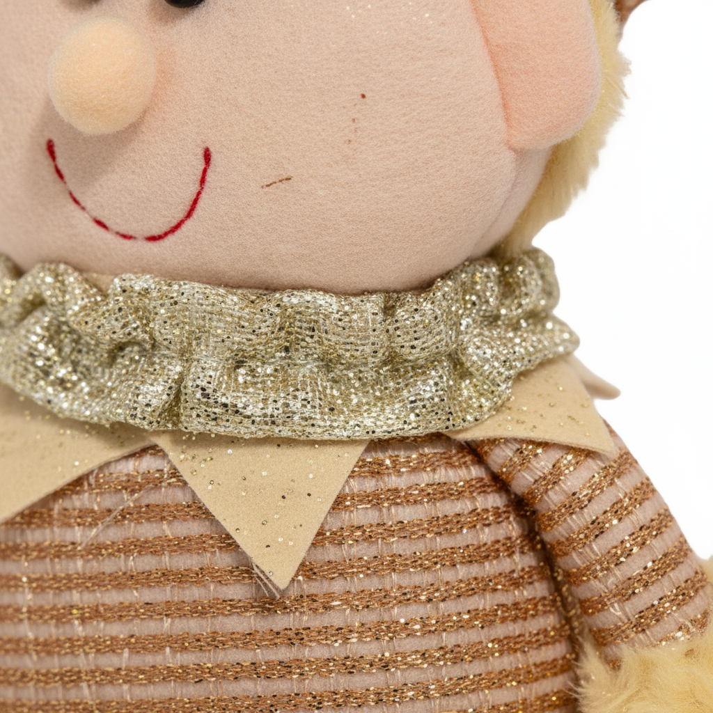 Duende Navideño Peluche Dorado 25cm Decoración Navidad-4
