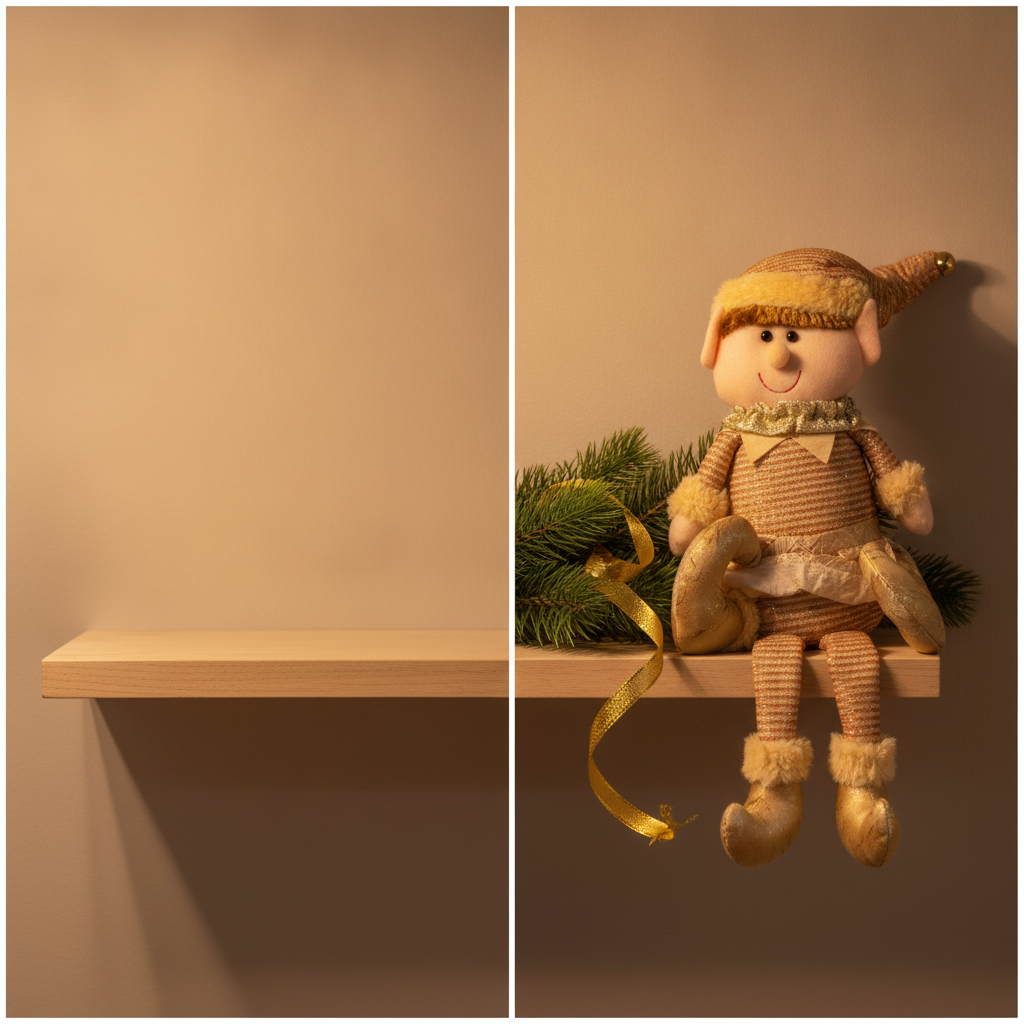 Duende Navideño Peluche Dorado 25cm Decoración Navidad-5