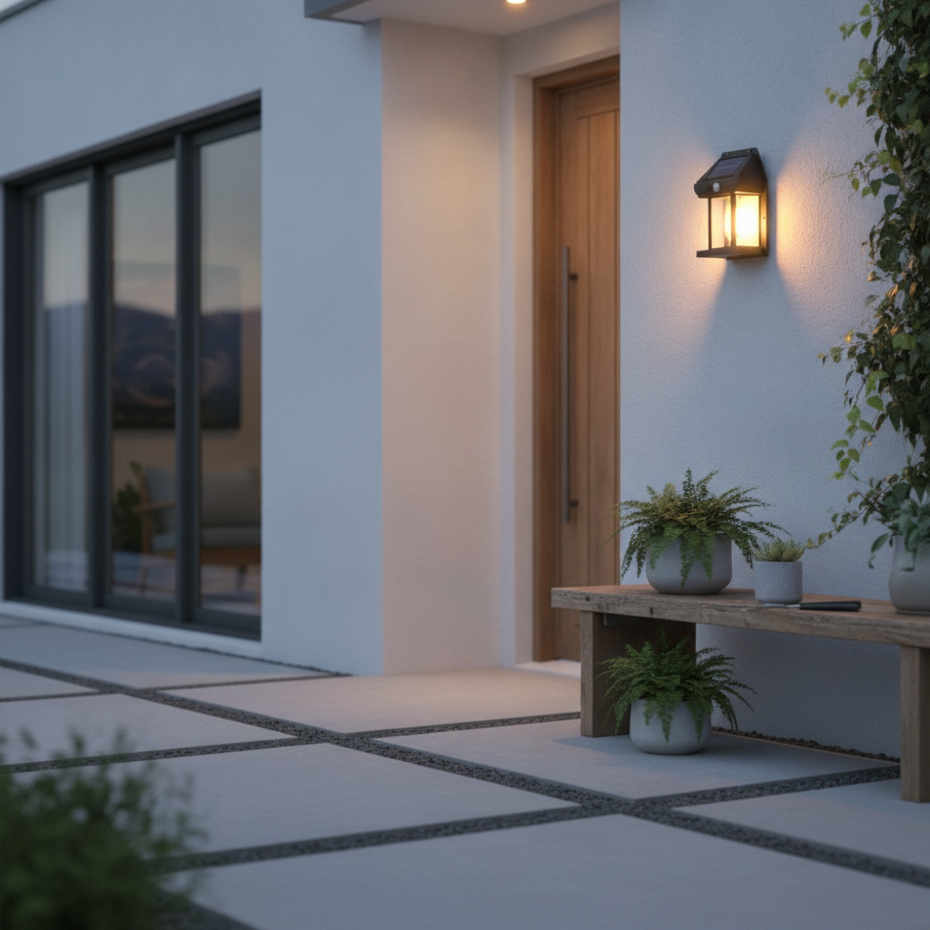 Foco Solar Exterior Sensor Movimiento Lampara Muro Tasbel-5