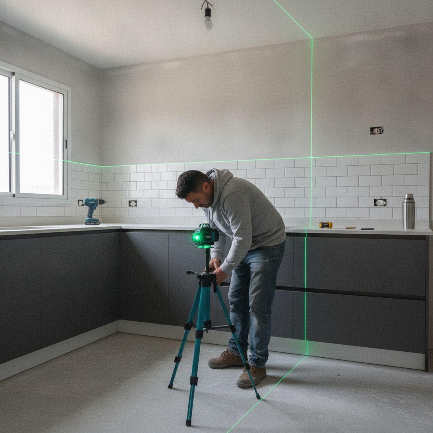 Nivel Láser Profesional 16 Líneas 4D Verde Trípode Maleta-6