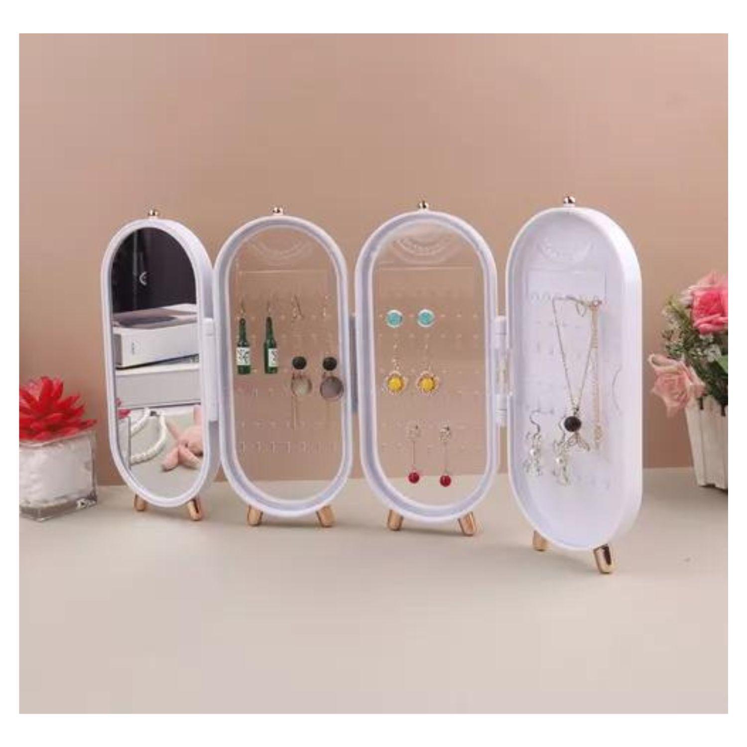 Organizador Aro Plegable 4 Caras Espejo 40cm Blanco-3