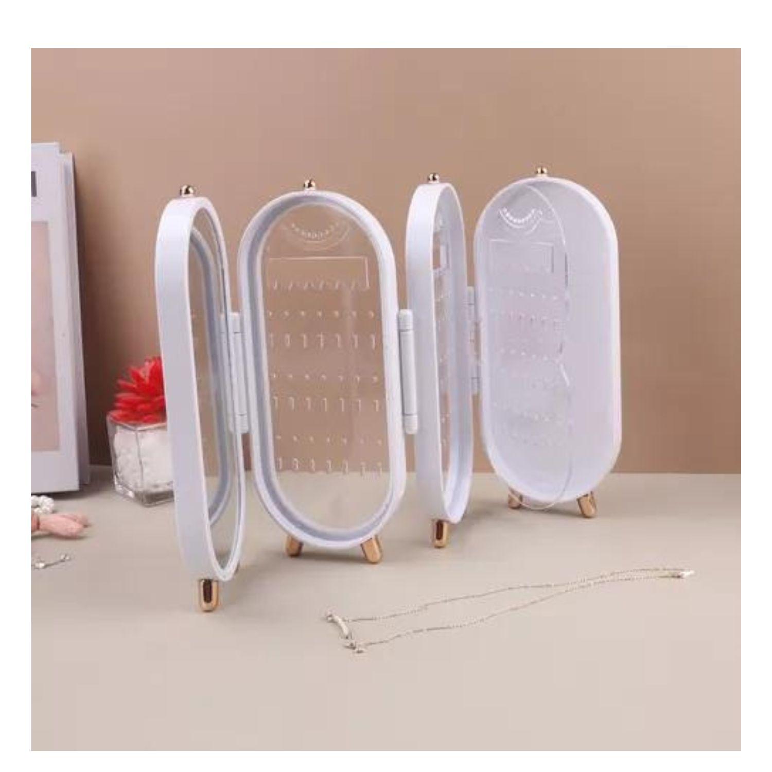 Organizador Aro Plegable 4 Caras Espejo 40cm Blanco-4