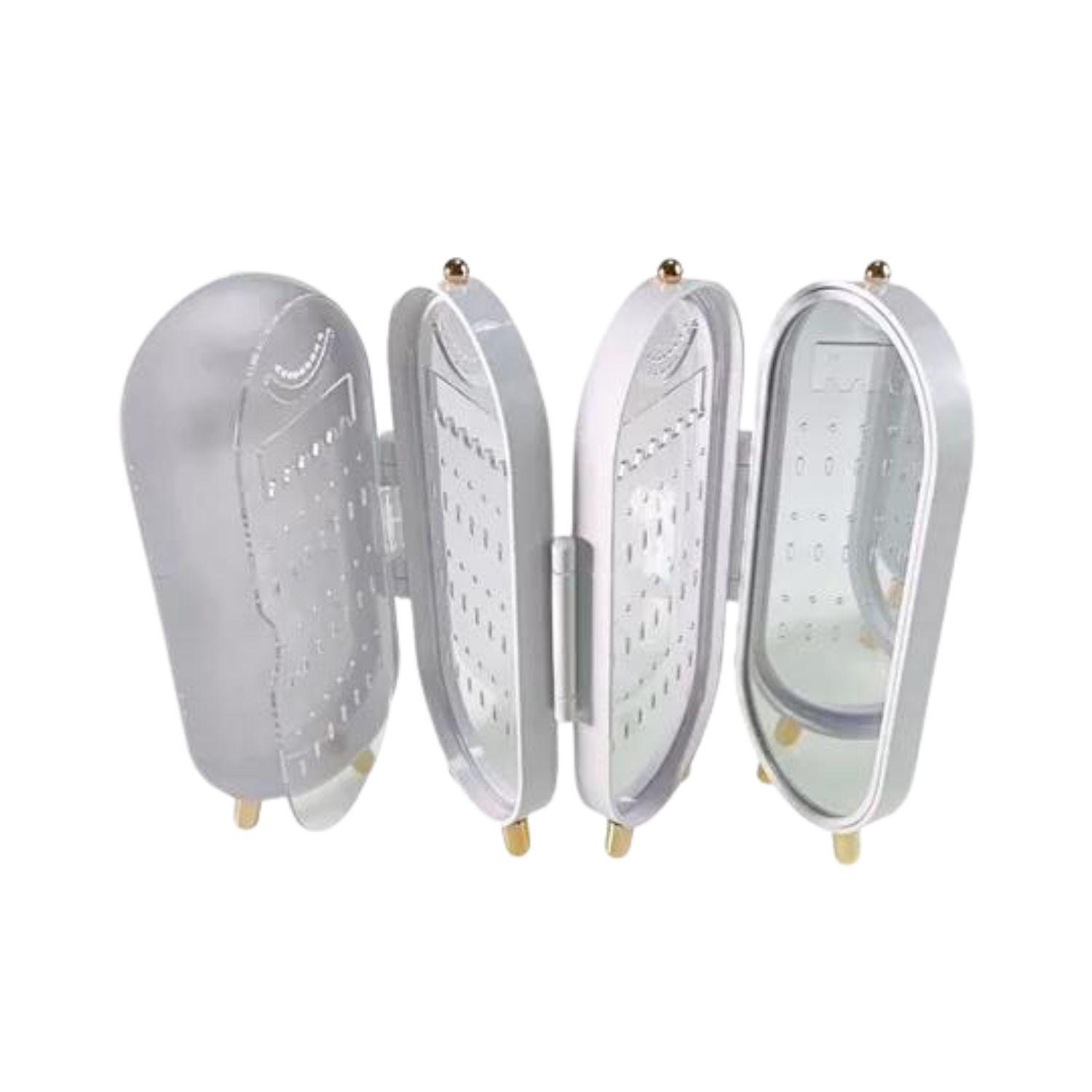 Organizador Aro Plegable 4 Caras Espejo 40cm Blanco-5