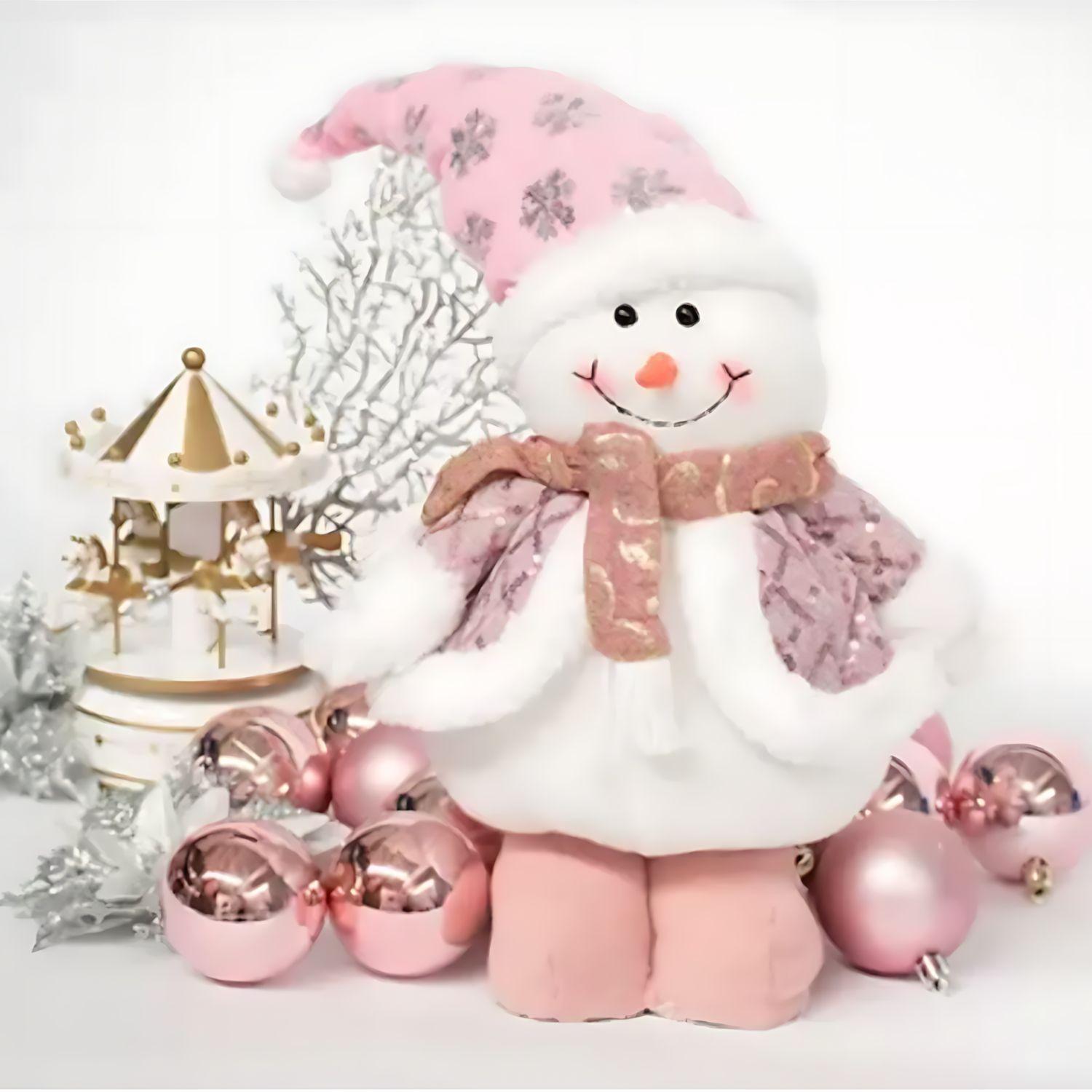 6 Esferas Navideñas Bambalinas Adorno 6cm Rosa Decoracion-2