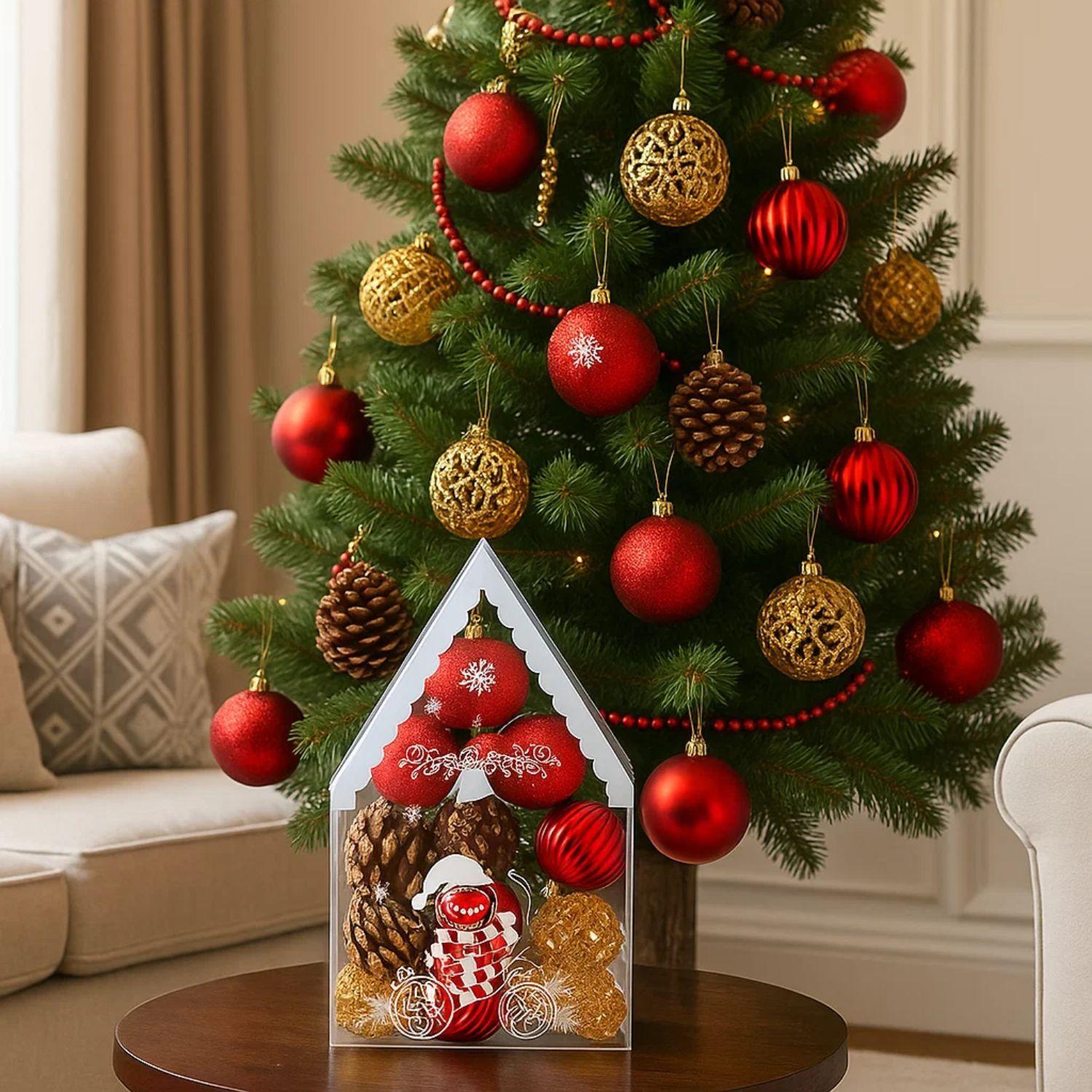 Set 12 Adornos Navideños Bambalina 6cm Decoración Navidad-1