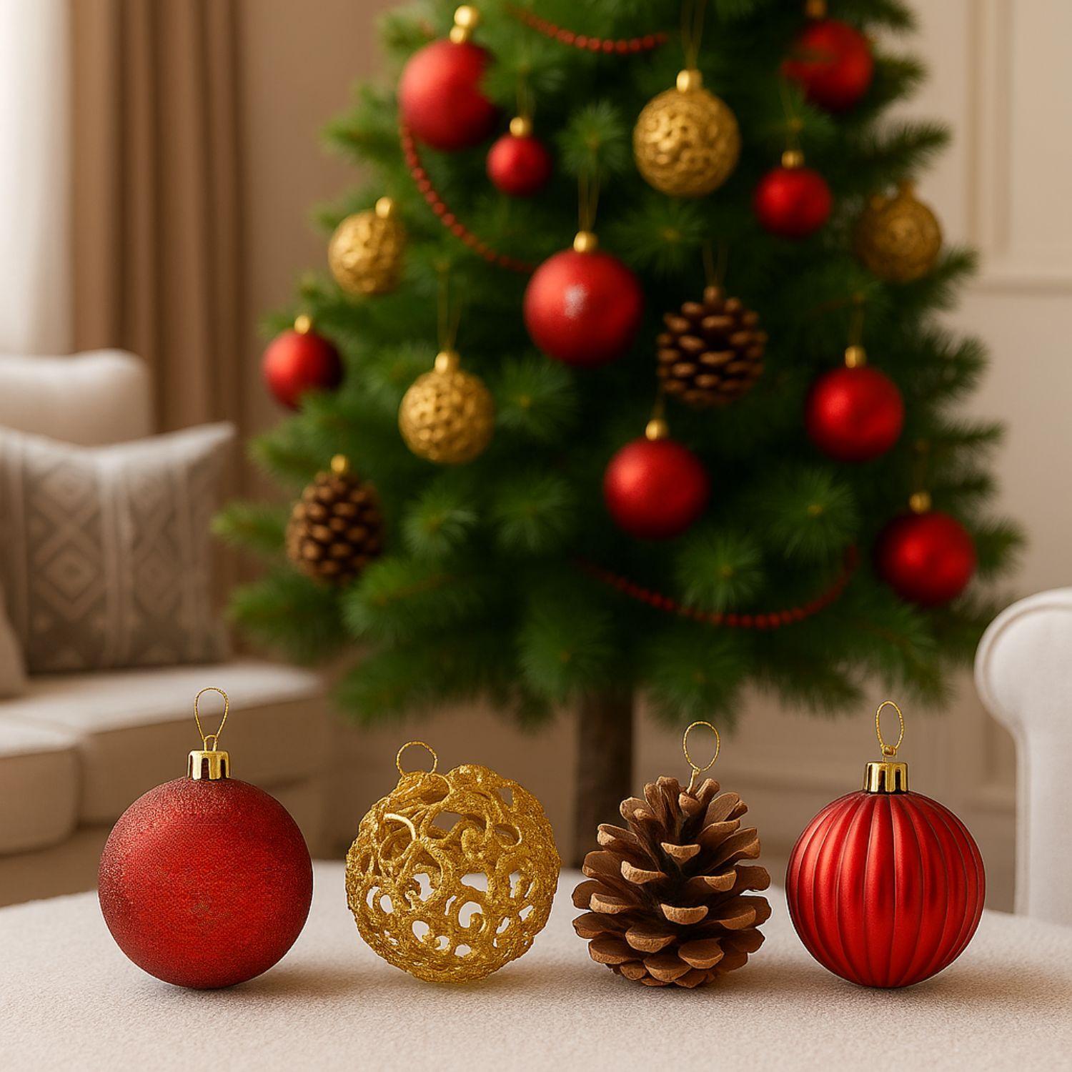 Set 12 Adornos Navideños Bambalina 6cm Decoración Navidad-2