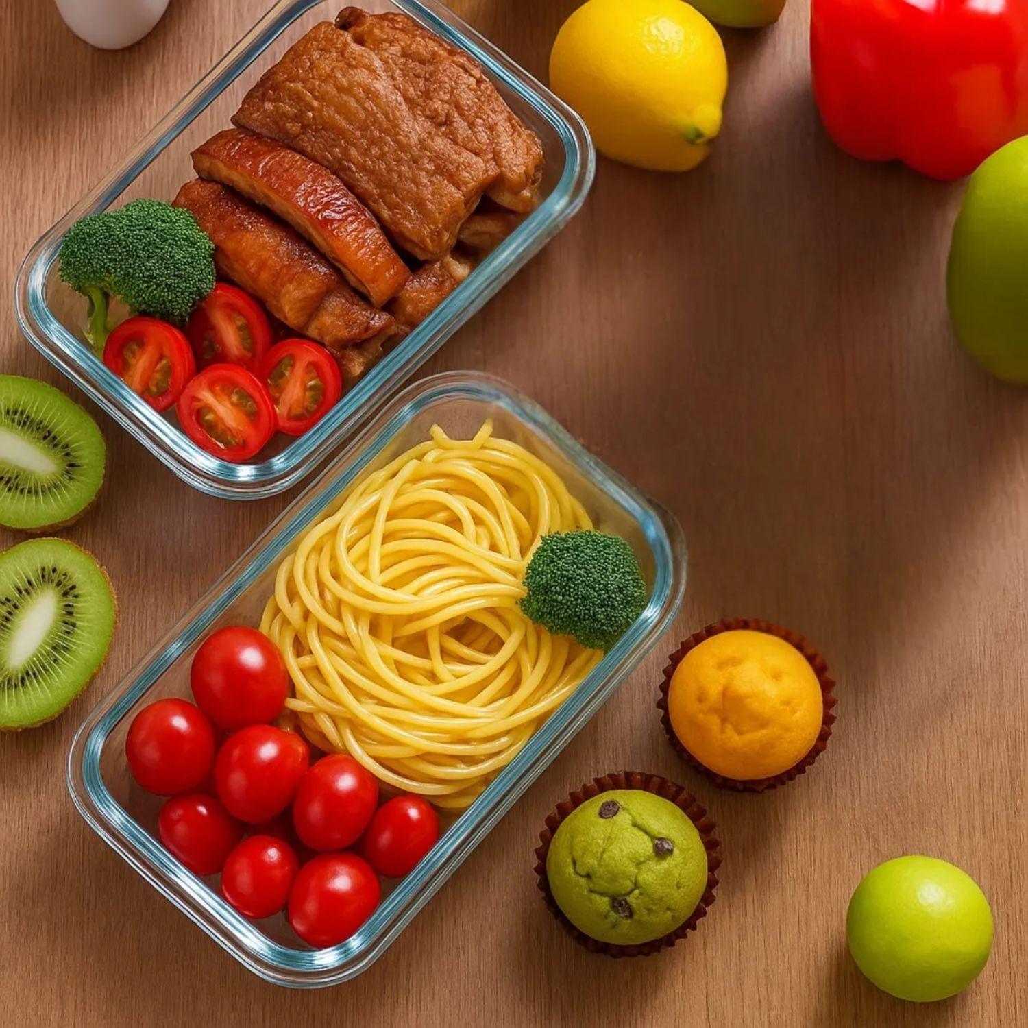 Set 10 Contenedores Hermeticos Tapers Allegra De Vidrio-4